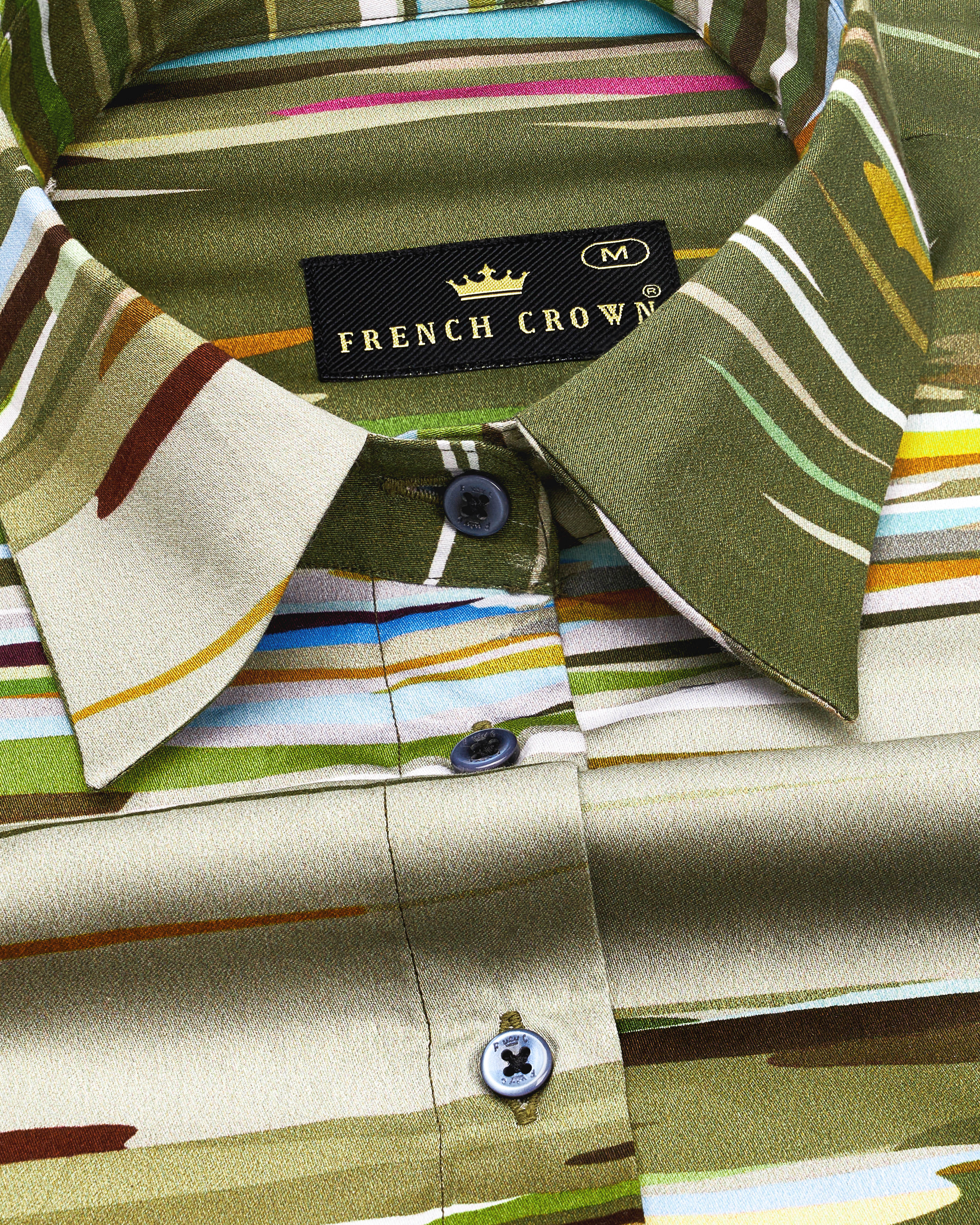 Verdigris Green Multicolour Printed Premium Tencel Shirt WS050-BLE-32, WS050-BLE-34, WS050-BLE-36, WS050-BLE-38, WS050-BLE-40, WS050-BLE-42