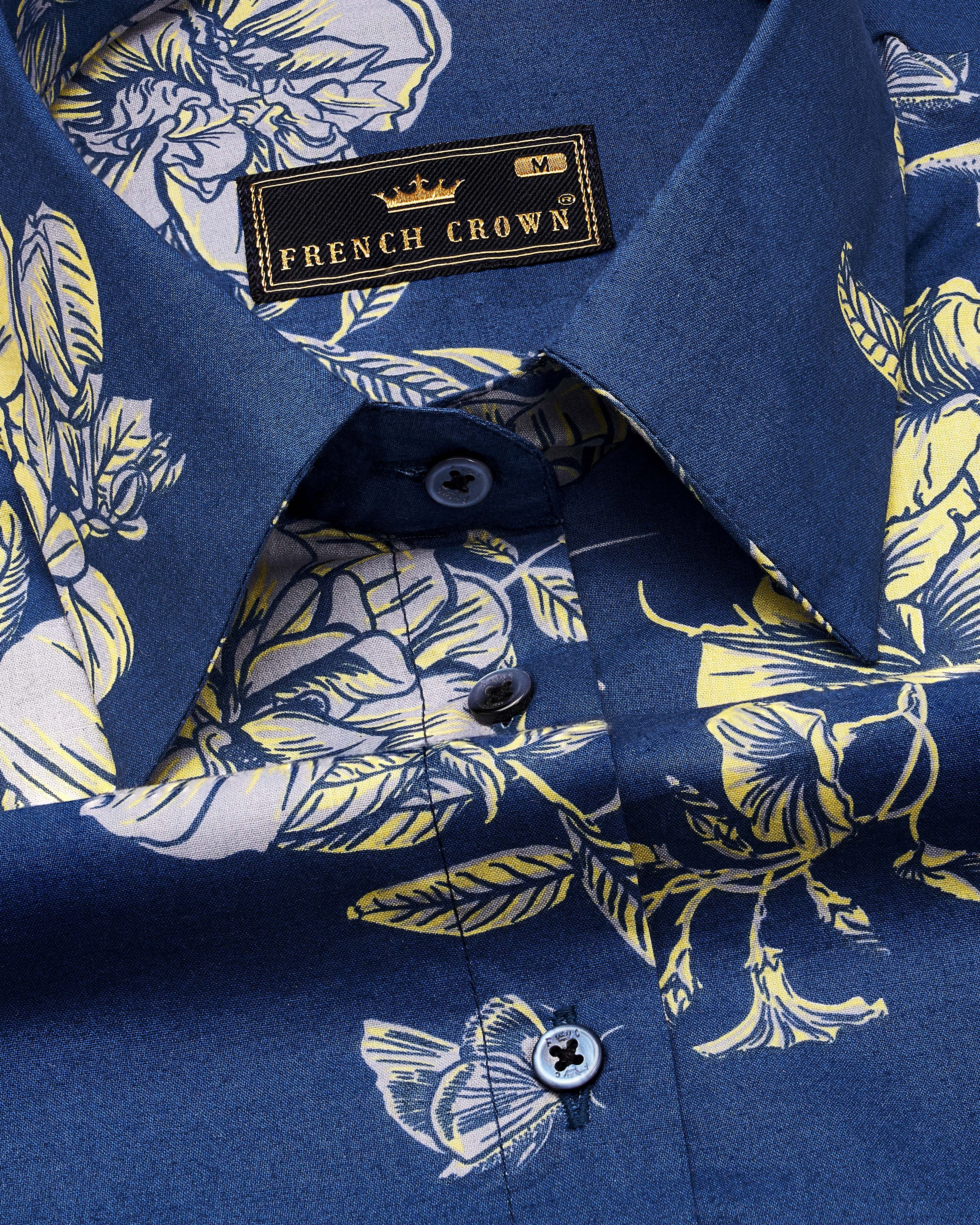 Dianne Blue Floral Printed Premium Cotton Shirt WS054-BLE-32, WS054-BLE-34, WS054-BLE-36, WS054-BLE-38, WS054-BLE-40, WS054-BLE-42