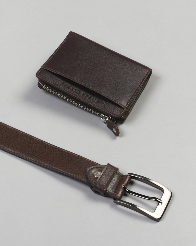 Pack Of 1 Brown Wallet And 1 Tan Belt WB-10/17-28, WB-10/17-30, WB-10/17-32, WB-10/17-34, WB-10/17-36, WB-10/17-38
