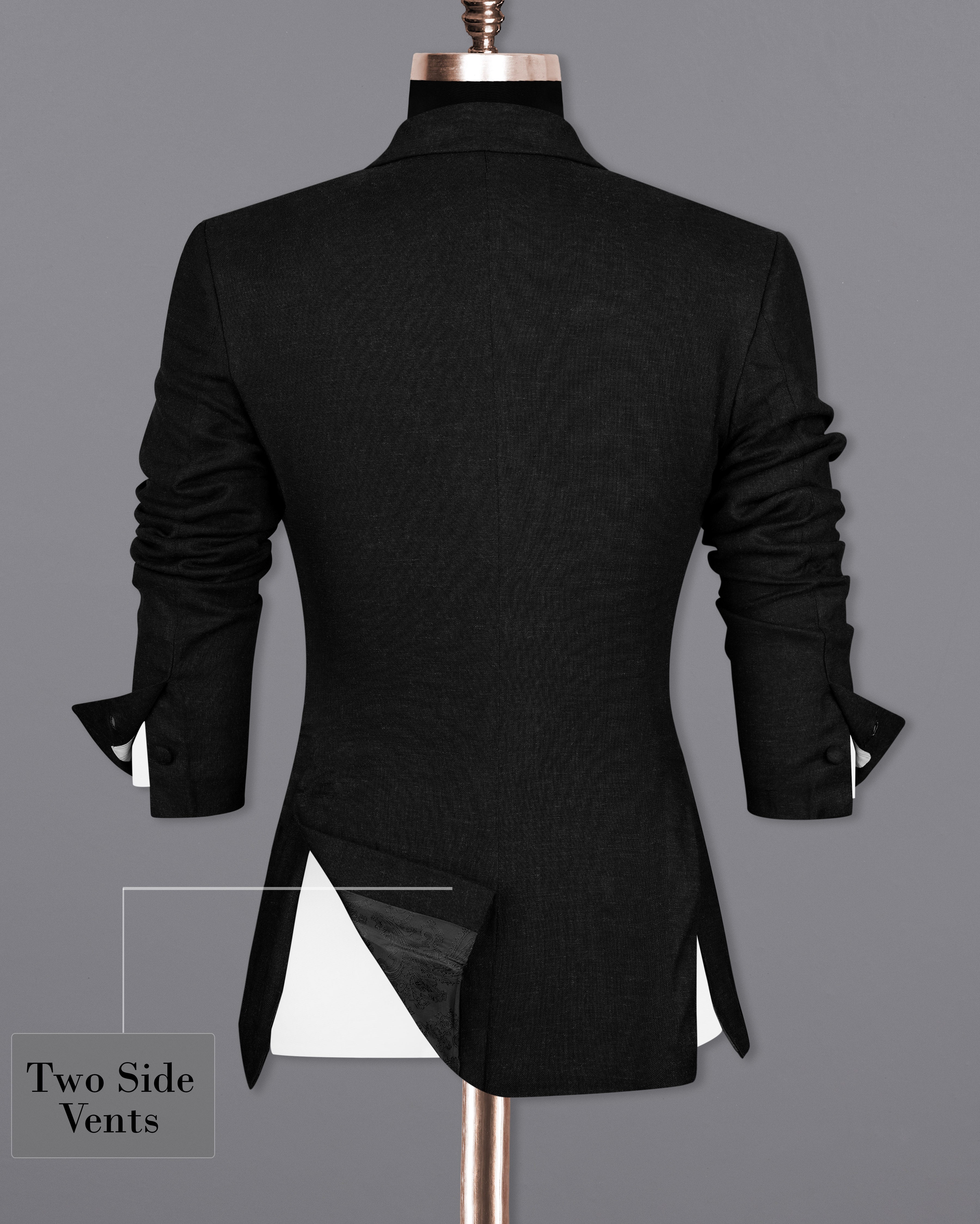 Jade Black Premium Linen Women's Blazer WBL002-SB-FB-32, WBL002-SB-FB-34, WBL002-SB-FB-36, WBL002-SB-FB-38, WBL002-SB-FB-40, WBL002-SB-FB-42