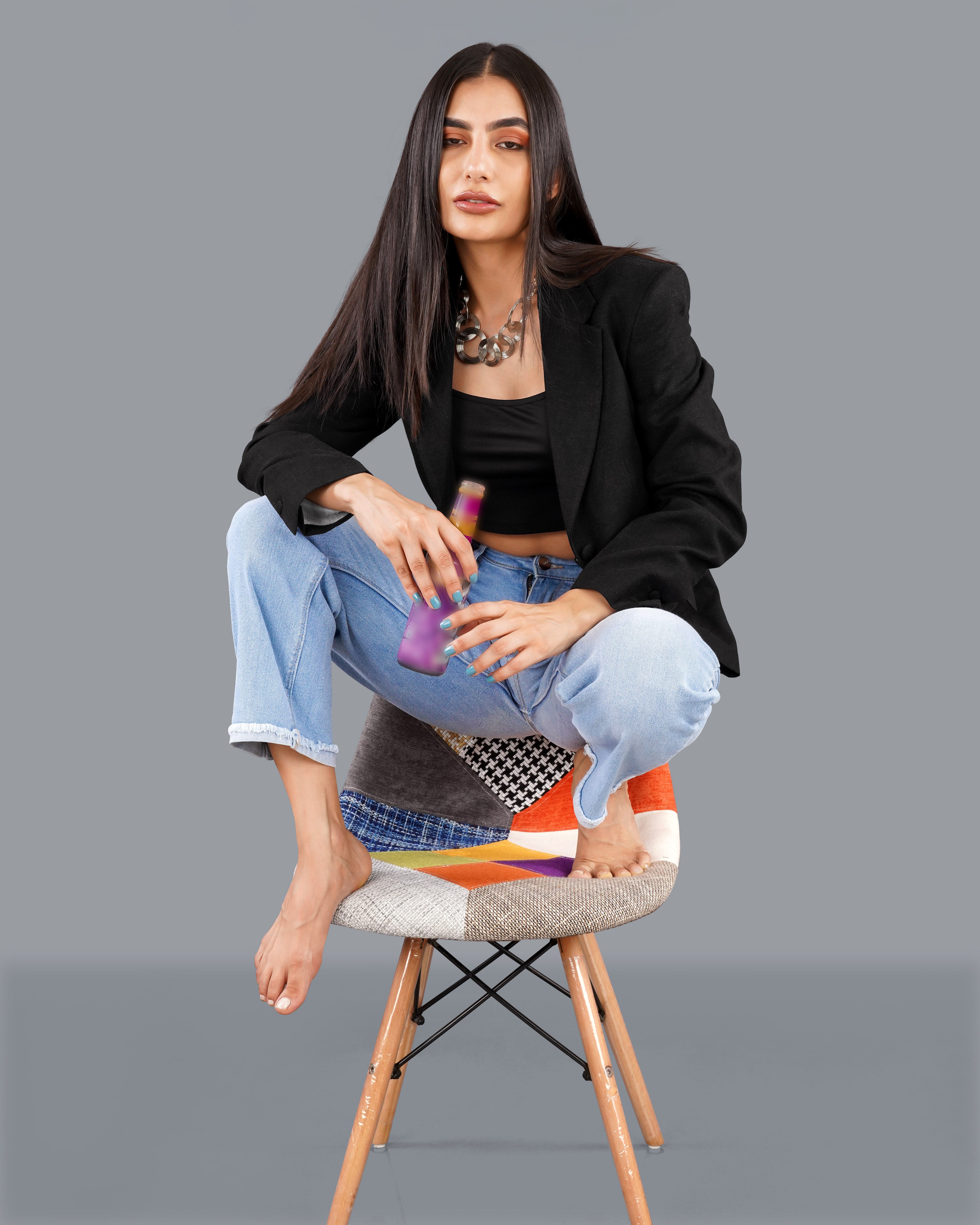 Jade Black Premium Linen Women's Blazer WBL002-SB-FB-32, WBL002-SB-FB-34, WBL002-SB-FB-36, WBL002-SB-FB-38, WBL002-SB-FB-40, WBL002-SB-FB-42