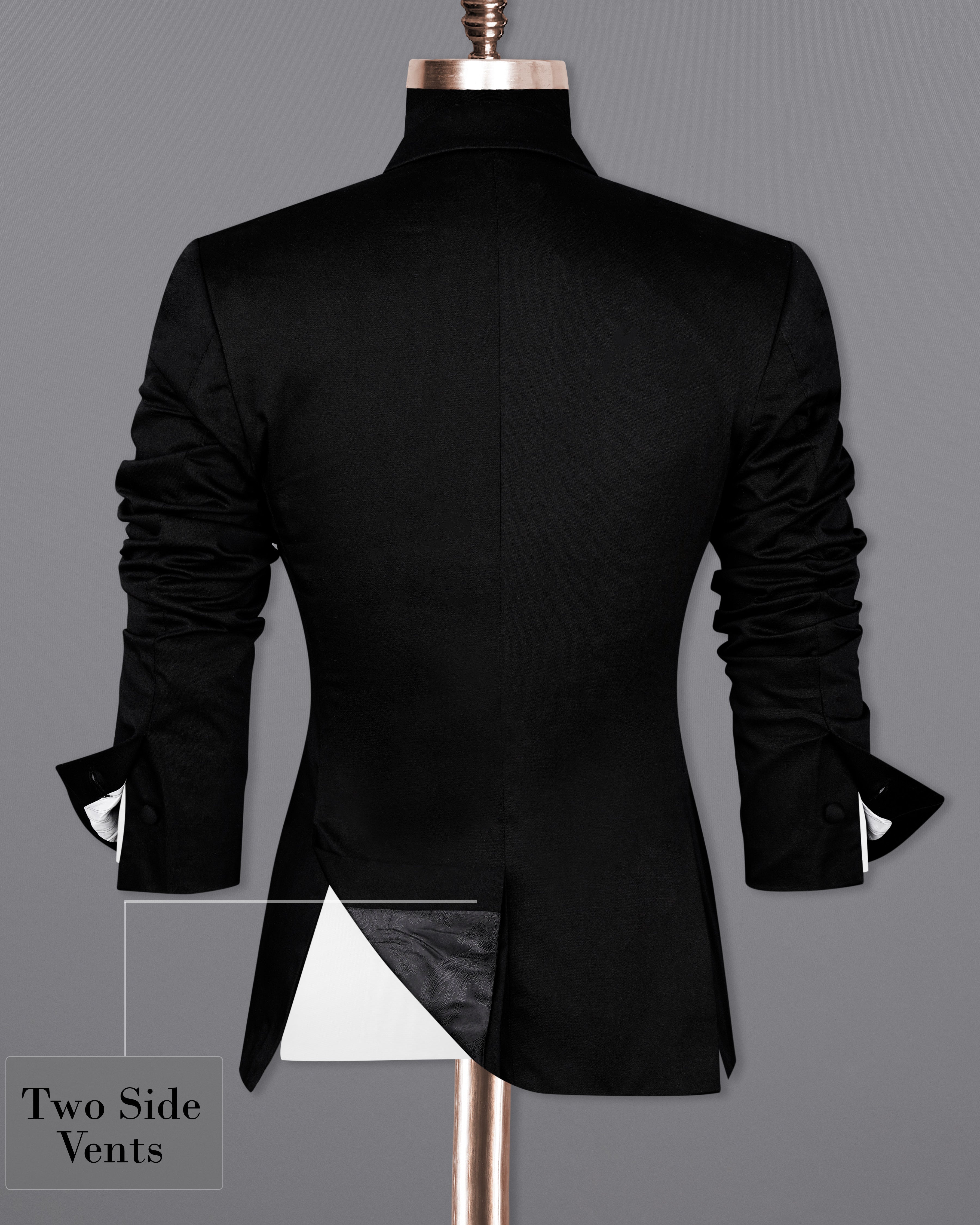 Jade Black with White Borders Premium Cotton Women's Blazer WBL003-SB-1B-FB-32, WBL003-SB-1B-FB-34, WBL003-SB-1B-FB-36, WBL003-SB-1B-FB-38, WBL003-SB-1B-FB-40, WBL003-SB-1B-FB-42