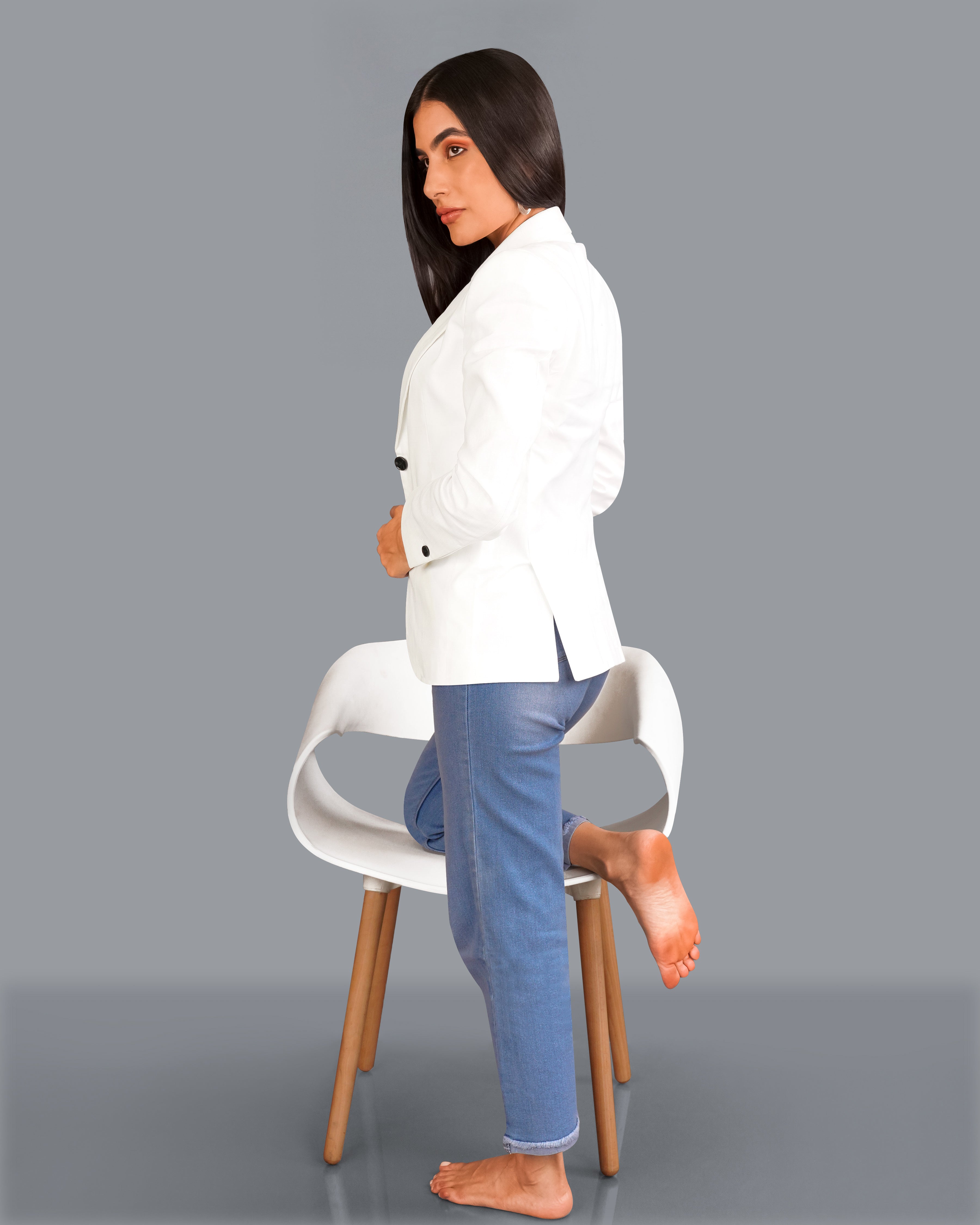 Bright White Premium Linen Women's Blazer WBL006-SB-32, WBL006-SB-34, WBL006-SB-36, WBL006-SB-38, WBL006-SB-40, WBL006-SB-42