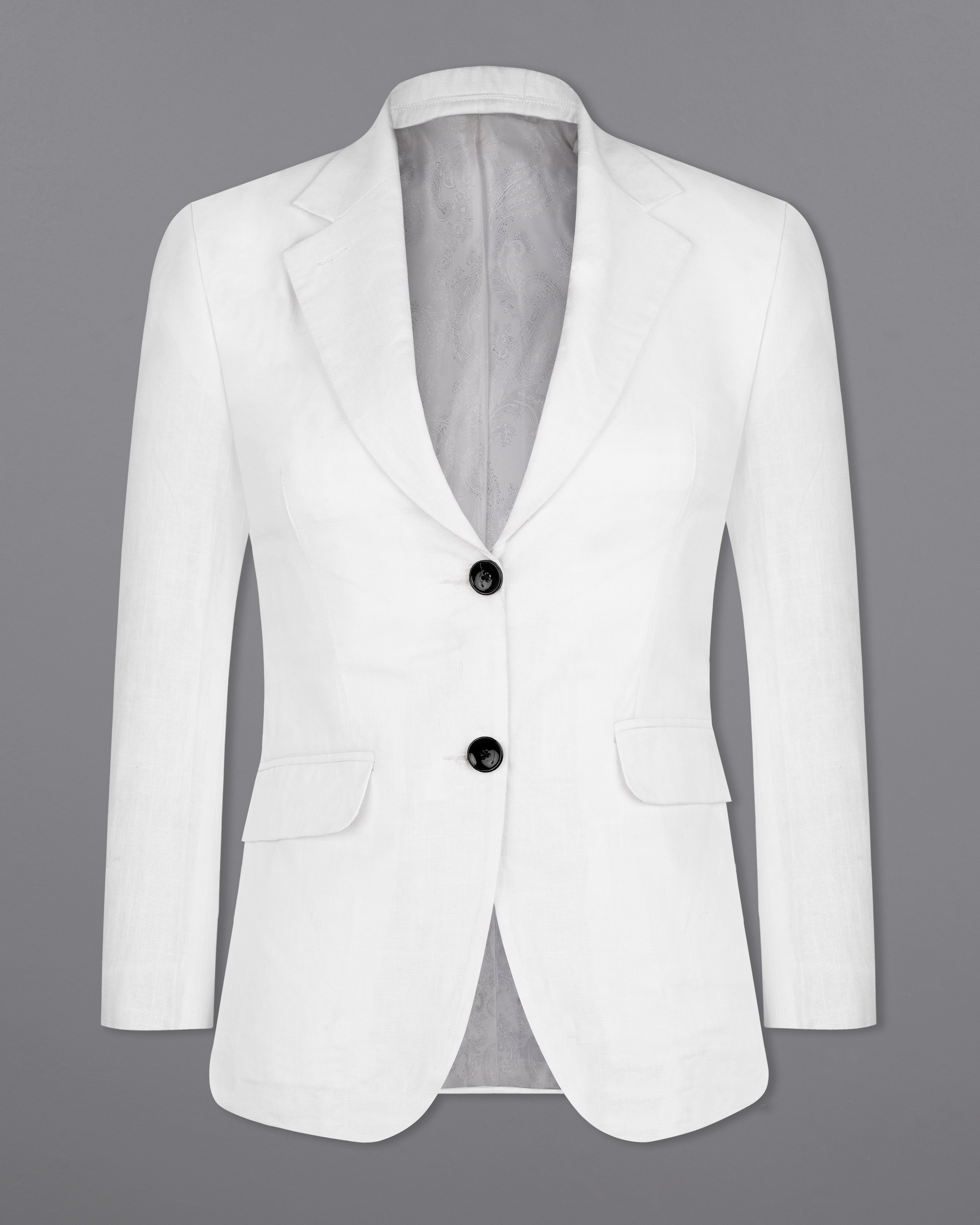 Bright White Premium Linen Women's Blazer WBL006-SB-32, WBL006-SB-34, WBL006-SB-36, WBL006-SB-38, WBL006-SB-40, WBL006-SB-42