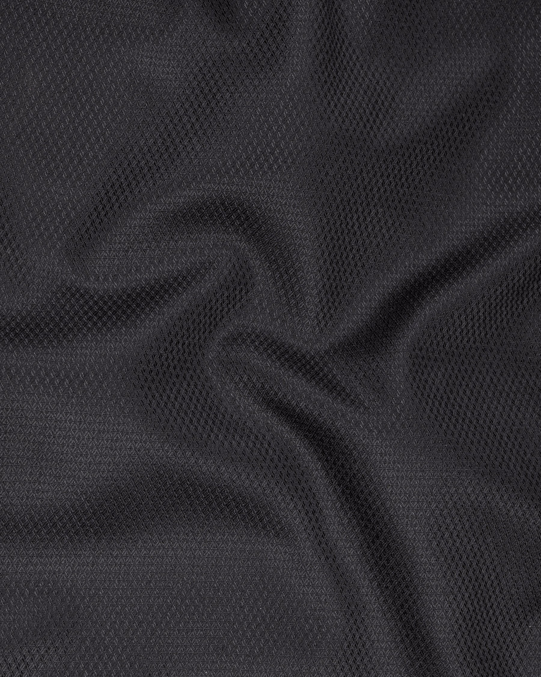 Jade Black Diamond textured Cross Placket Nehru Jacket