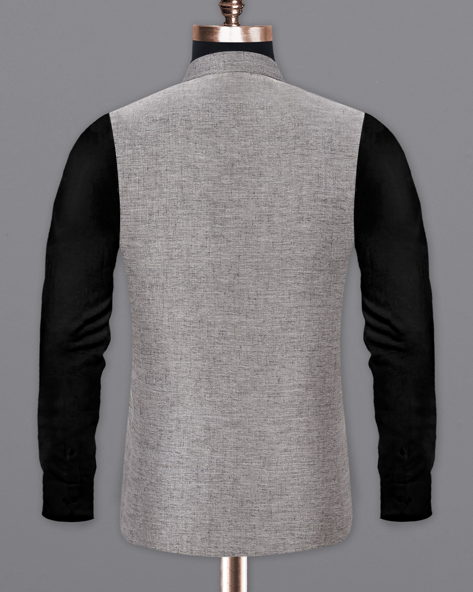 Spun Parl Gray Textured Nehru Jacket WC1658-36, WC1658-38, WC1658-40, WC1658-42, WC1658-44, WC1658-46, WC1658-48, WC1658-50, WC1658-52, WC1658-54, WC1658-56, WC1658-58, WC1658-60