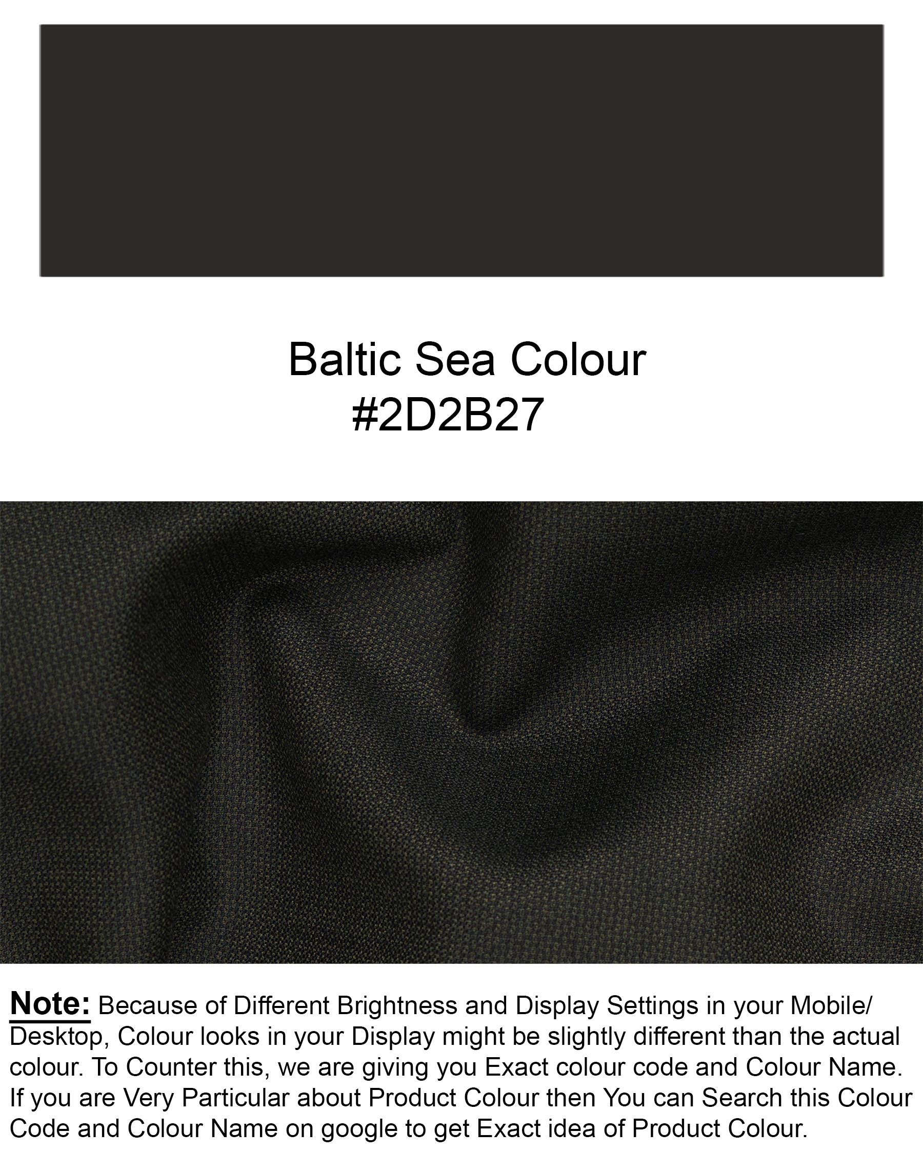 Baltic Sea Black Textured Nehru Jacket