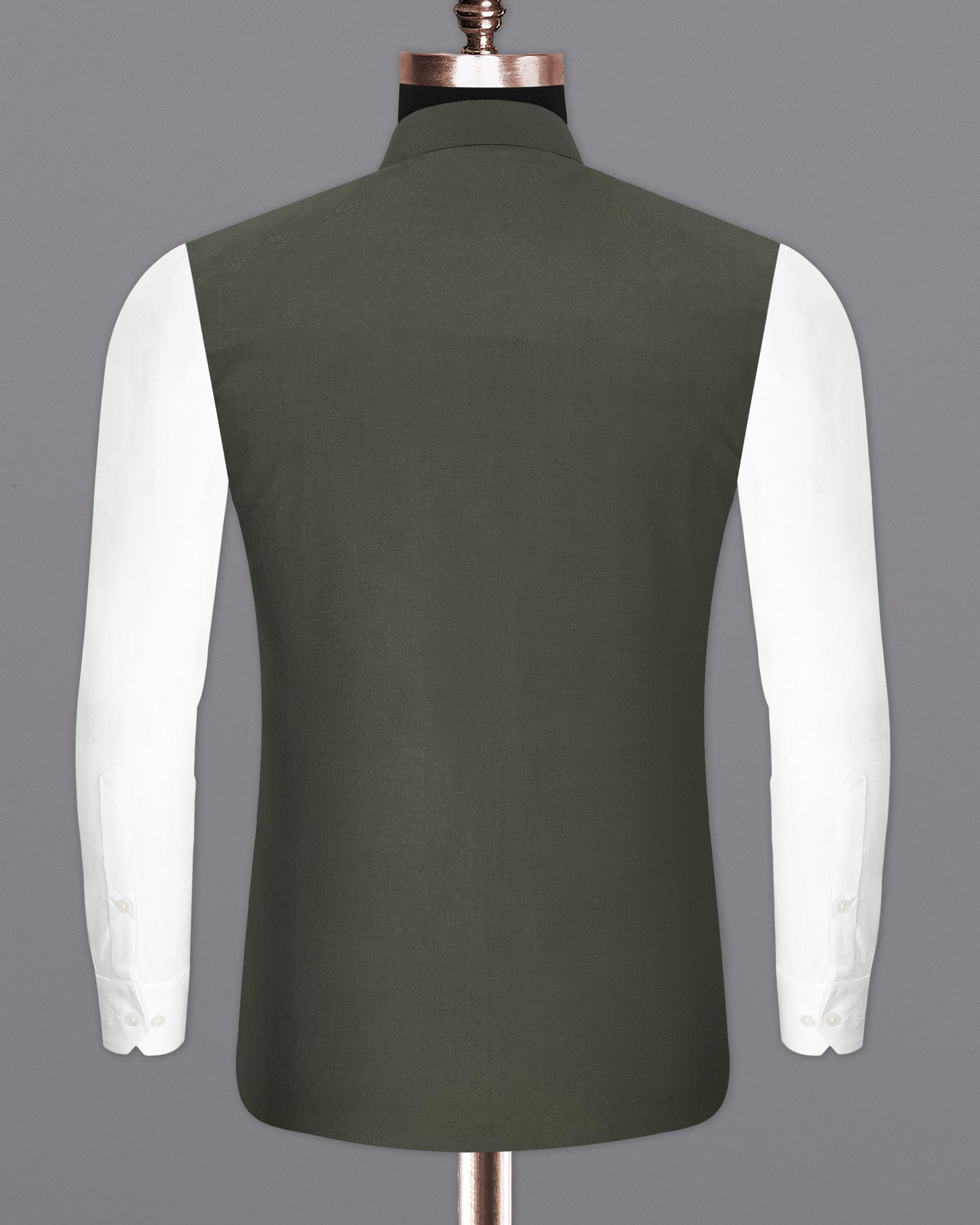 Wenge Green Nehru Jacket WC1859-36, WC1859-38, WC1859-40, WC1859-42, WC1859-44, WC1859-46, WC1859-48, WC1859-50, WC1859-52, WC1859-54, WC1859-56, WC1859-58, WC1859-60