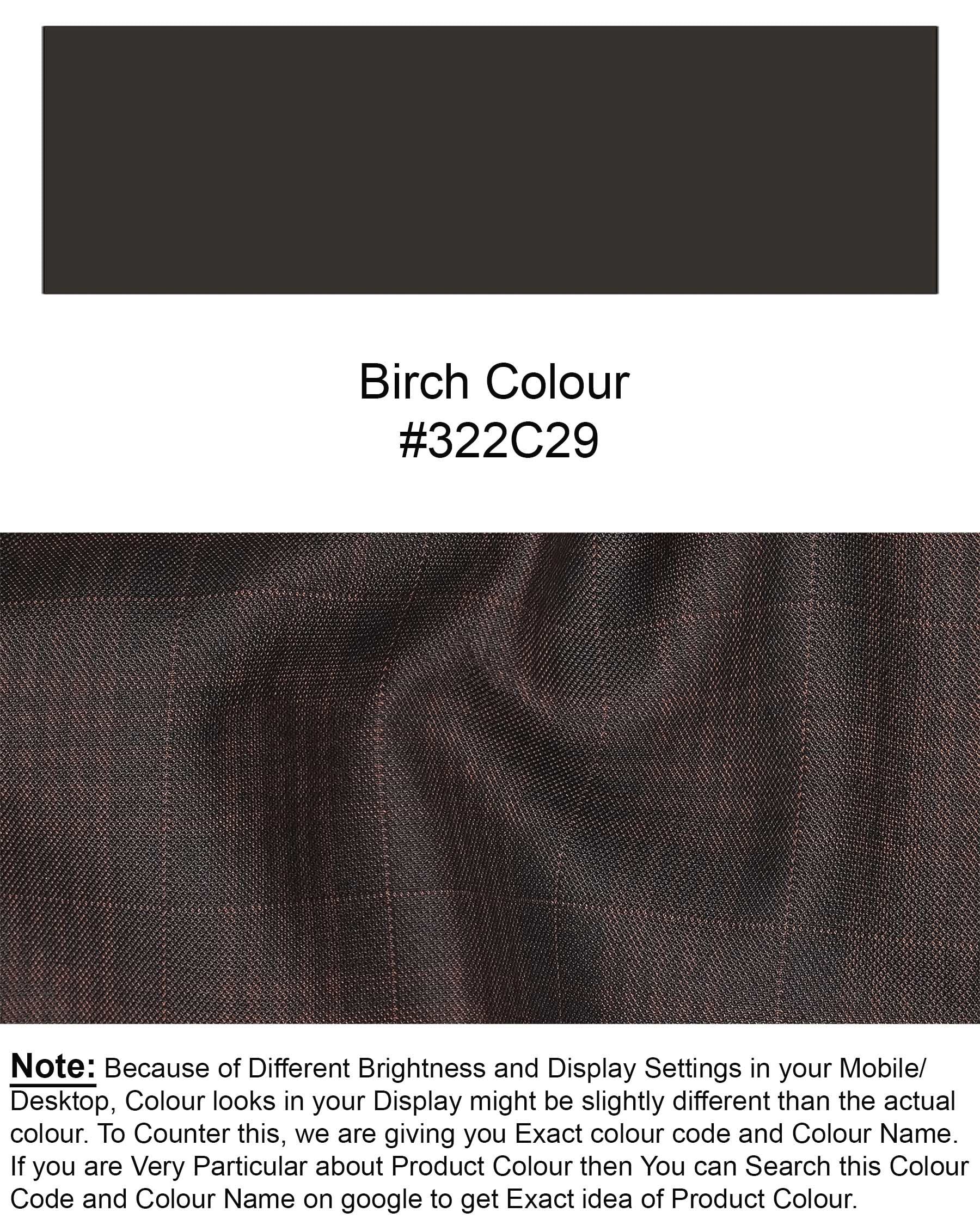 Birch Brown Plaid Nehru Jacket WC1955-36, WC1955-38, WC1955-40, WC1955-42, WC1955-44, WC1955-46, WC1955-48, WC1955-50, WC1955-52, WC1955-54, WC1955-56, WC1955-58, WC1955-60