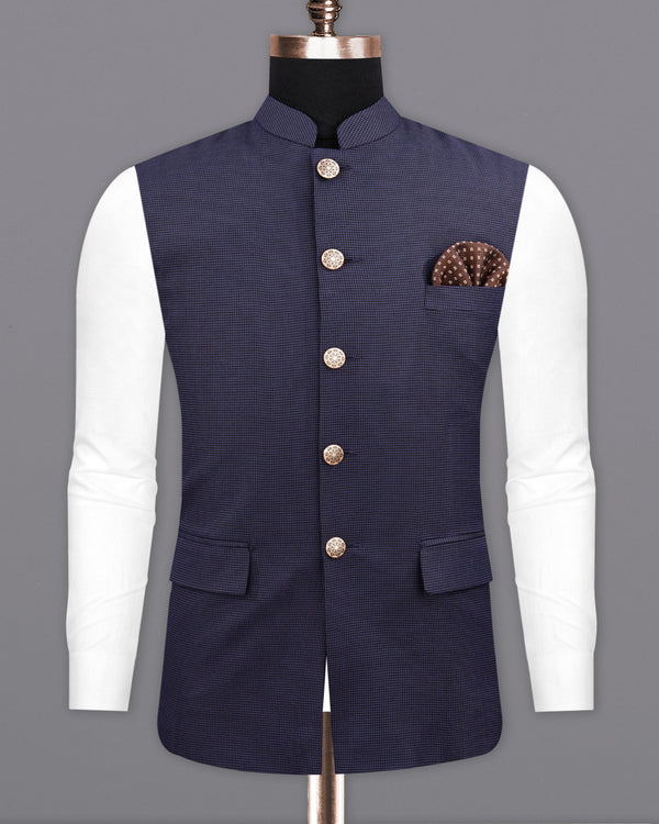 Ebony Clay Blue Bandhgala Nehru Jacket