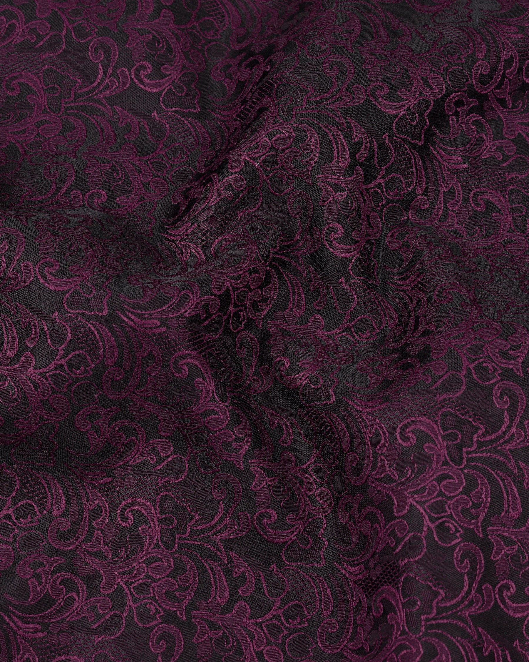 Thunder Dark Maroon with Byzantium Maroon Damask Bandhgala Nehru Jacket WC2159-38, WC2159-39, WC2159-40, WC2159-42, WC2159-44, WC2159-46, WC2159-48, WC2159-50, WC2159-52