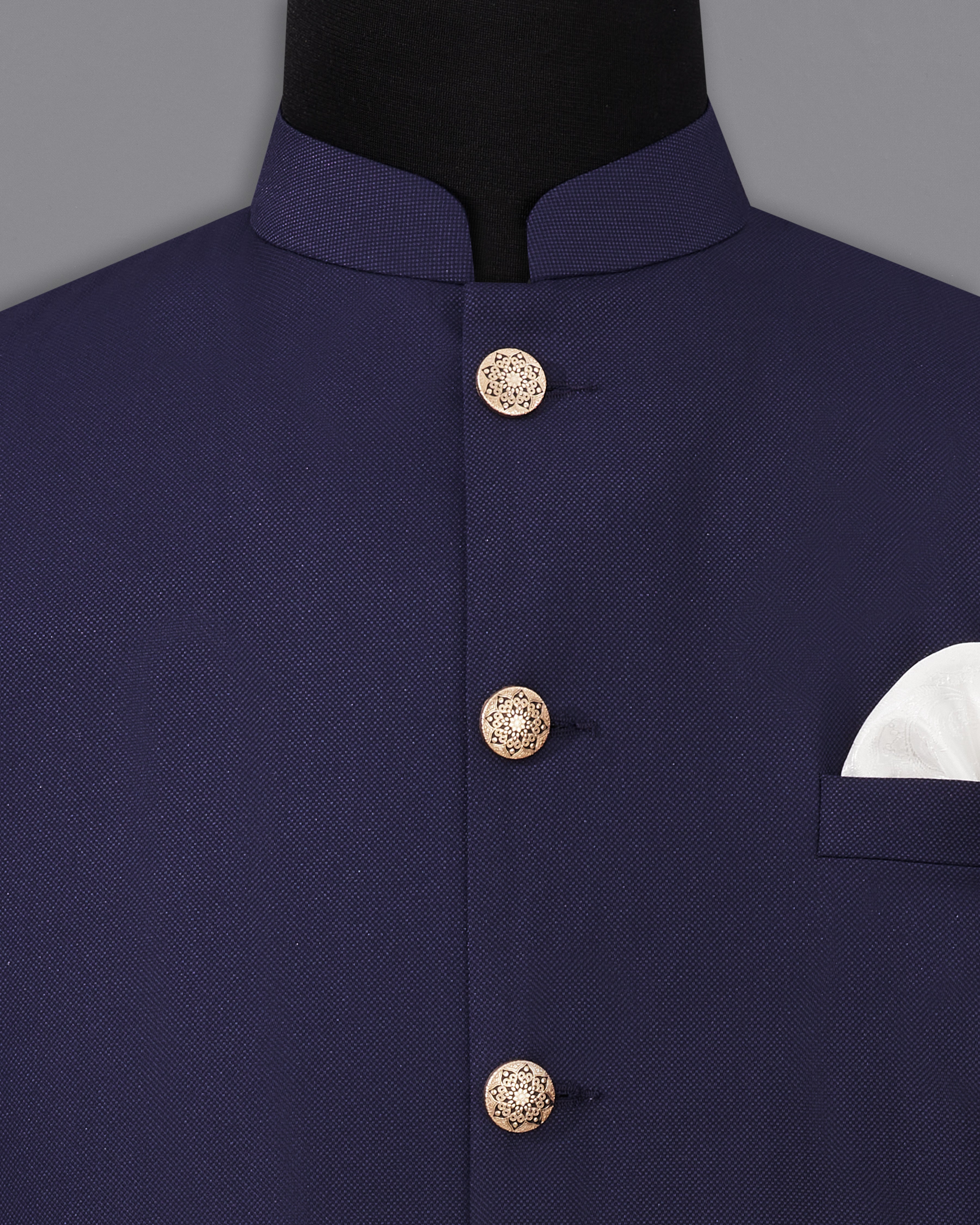 Ebony Clay Blue Nehru Jacket