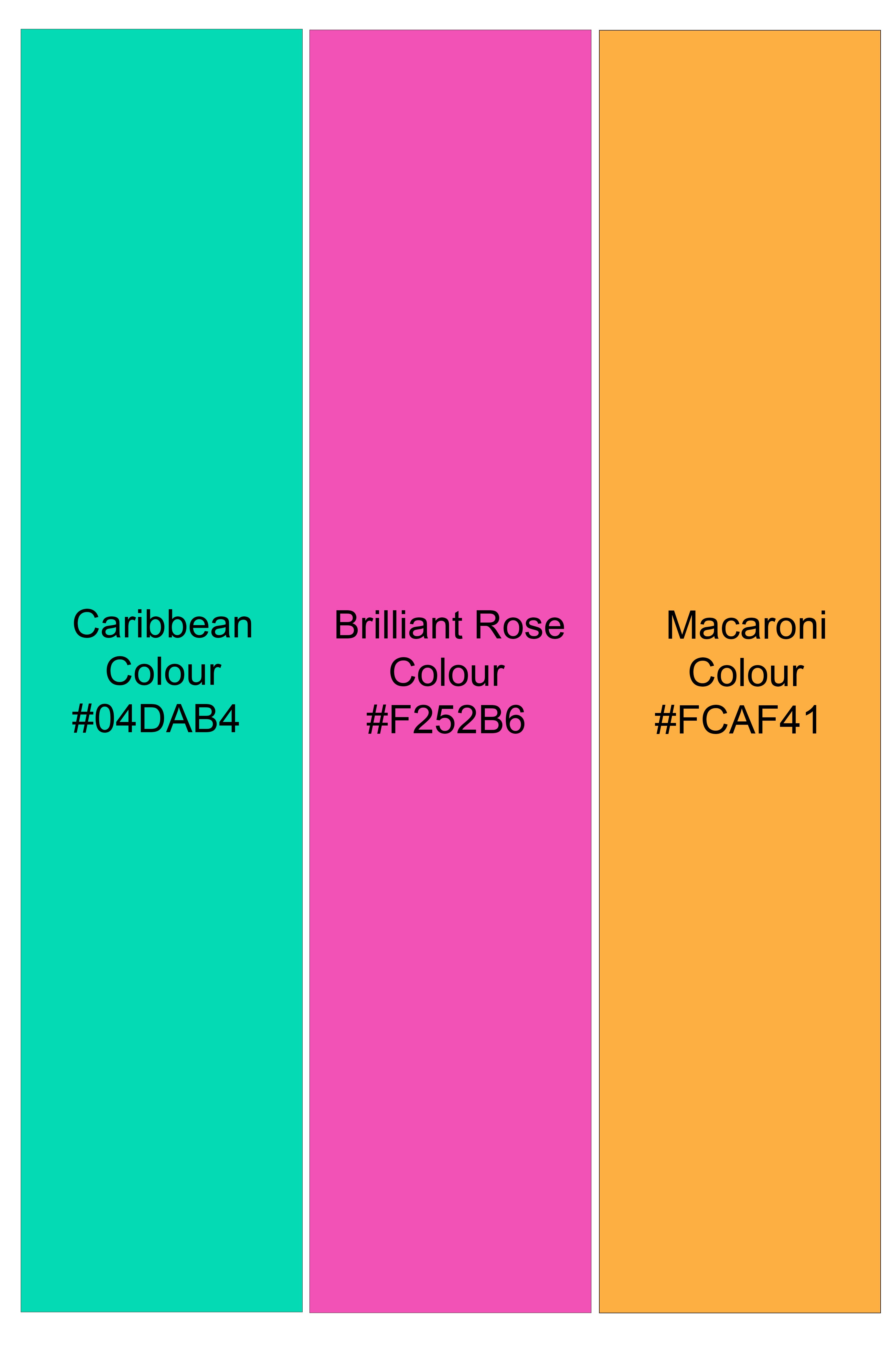 Caribbean Blue And Brilliant Rose Pink Designer Thread Embroidered Nehru Jacket