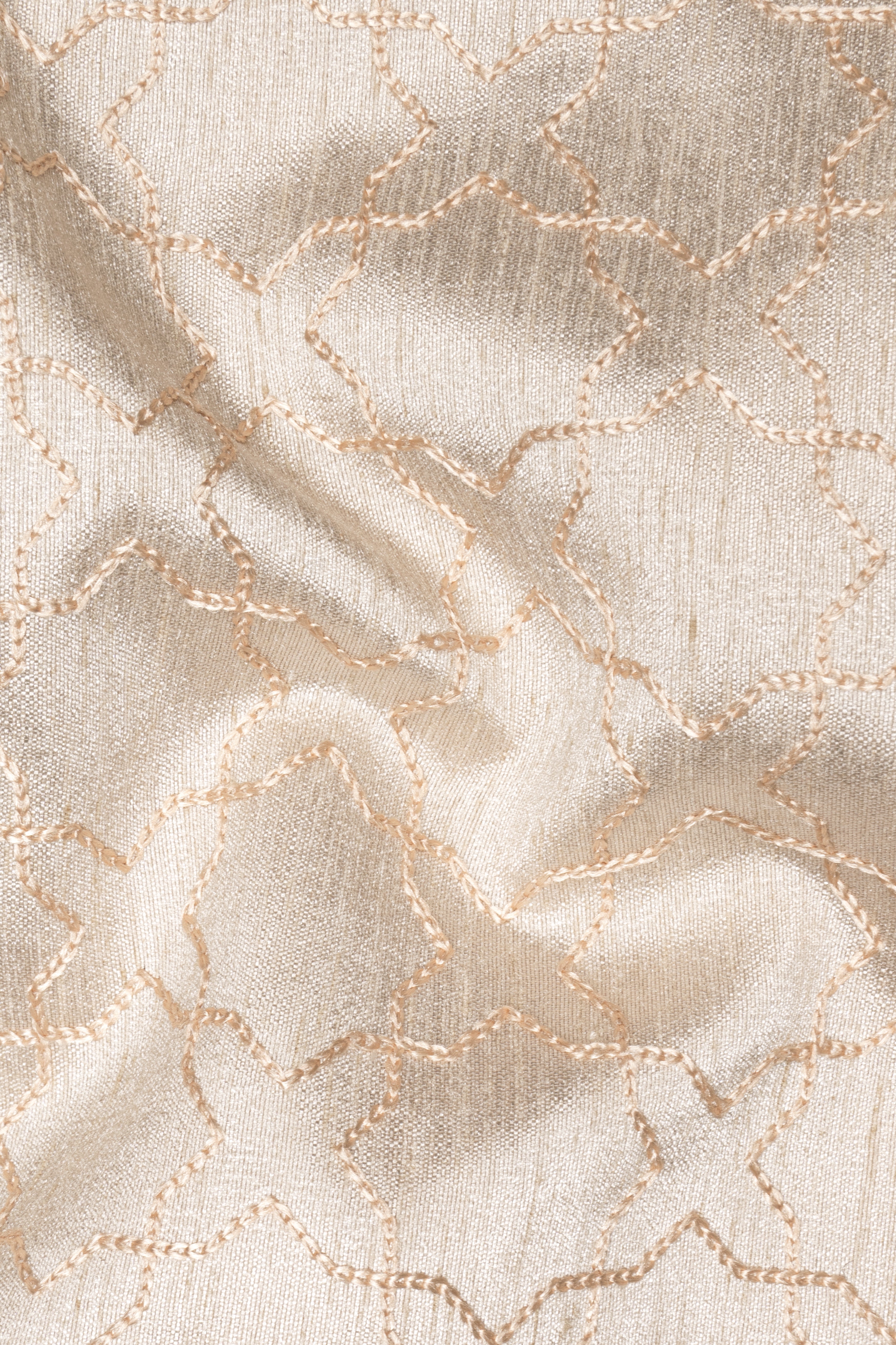 Pearl Bush Cream hexagon Designer Embroidered Nehru Jacket