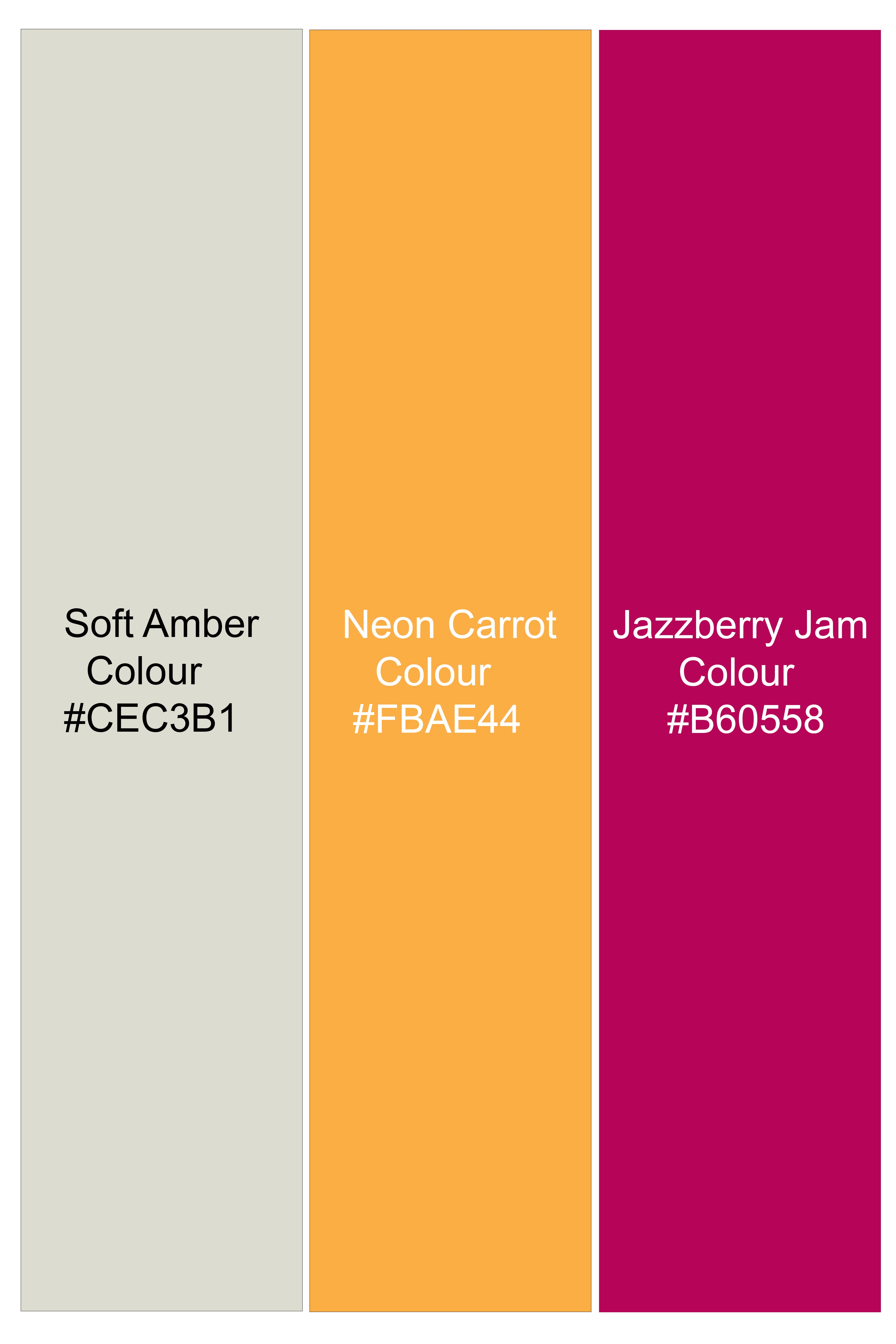 Soft Amber Cream Designer Elephant Embroidered Nehru Jacket