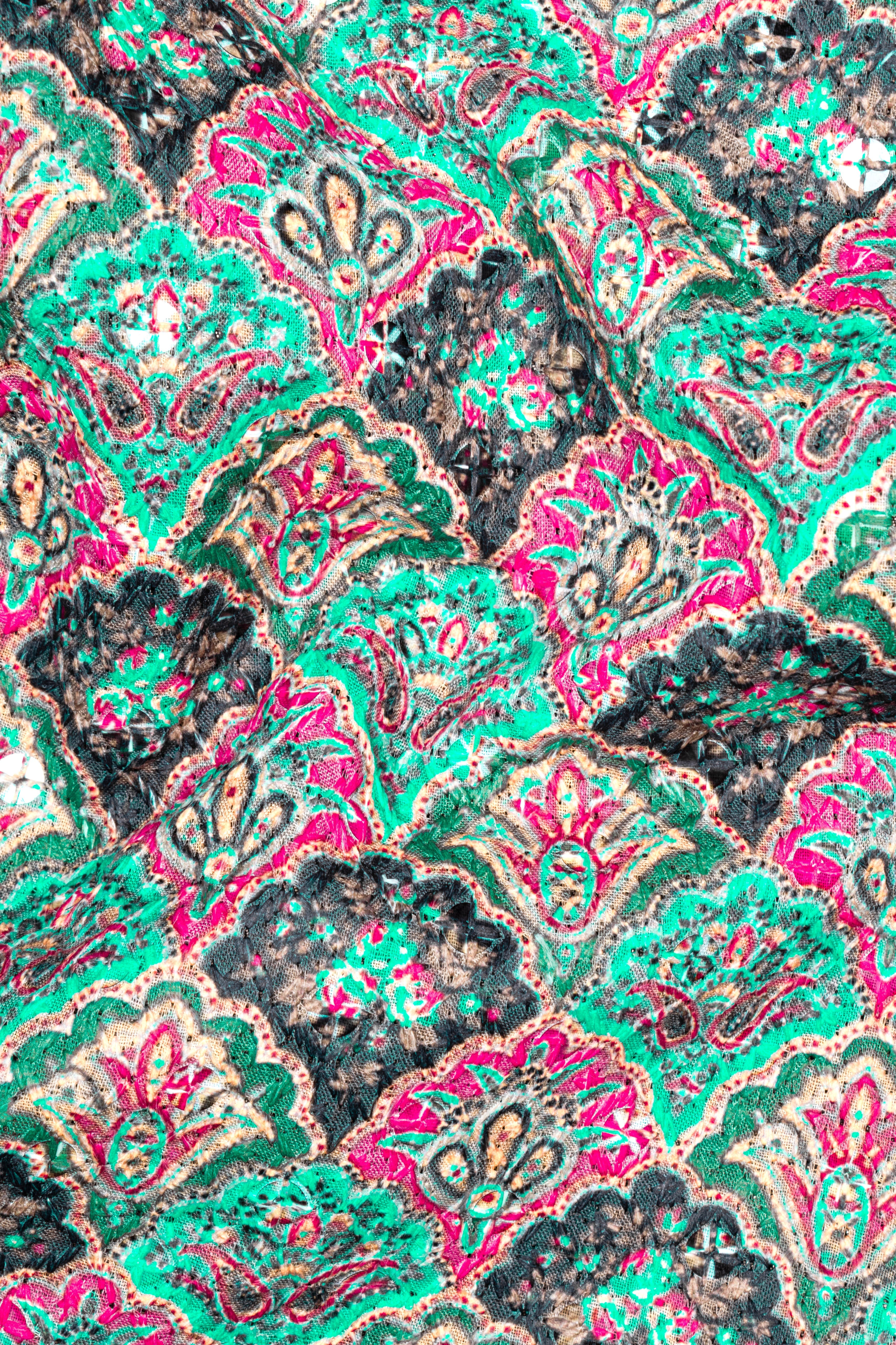 Turquoise Blue And Raspberry Pink Designer Thread Embroidered Nehru Jacket