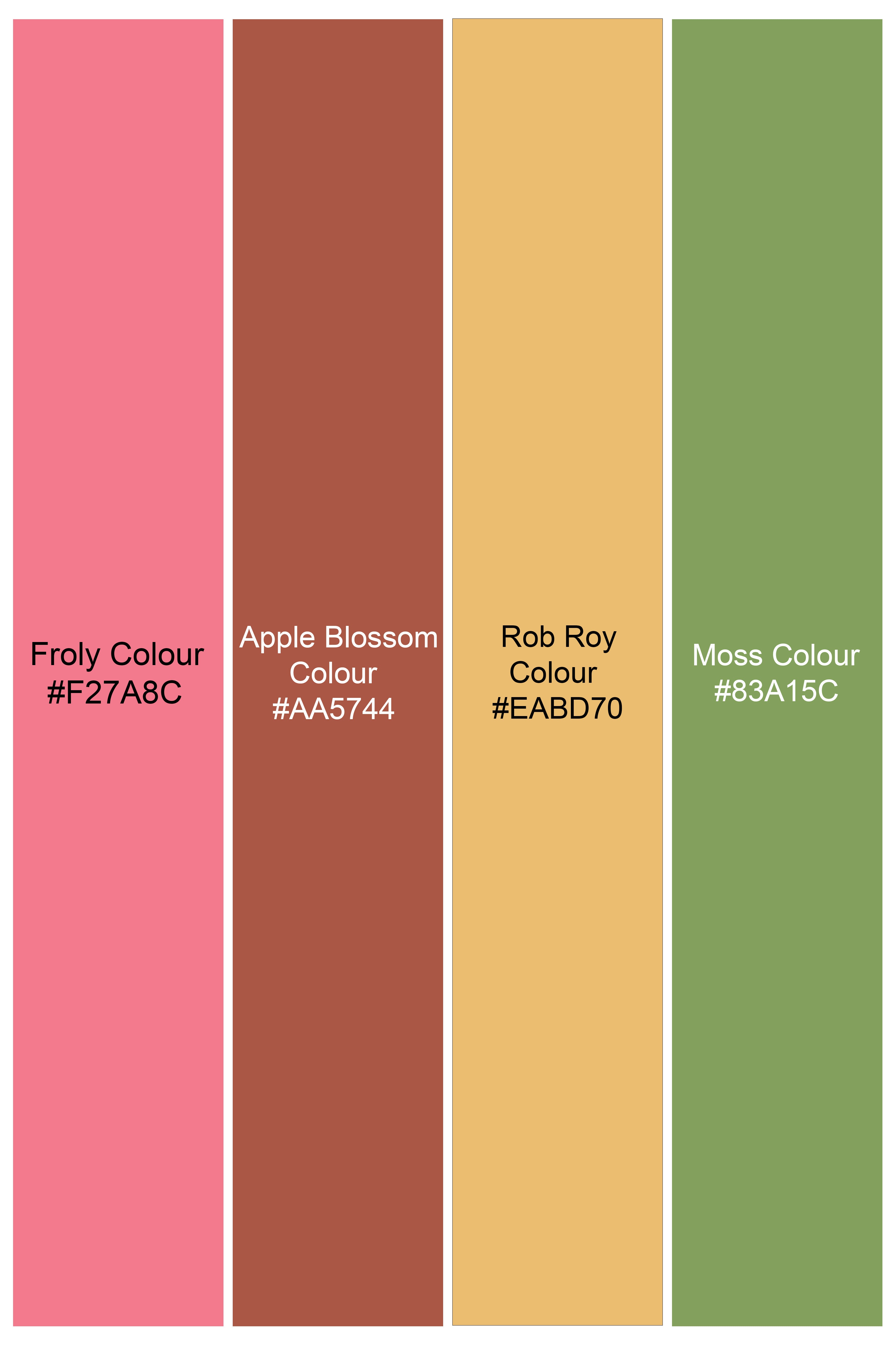 Froly Pink And Apple Blossom Brown MultiColour Designer Thread Embroidered Nehru Jacket