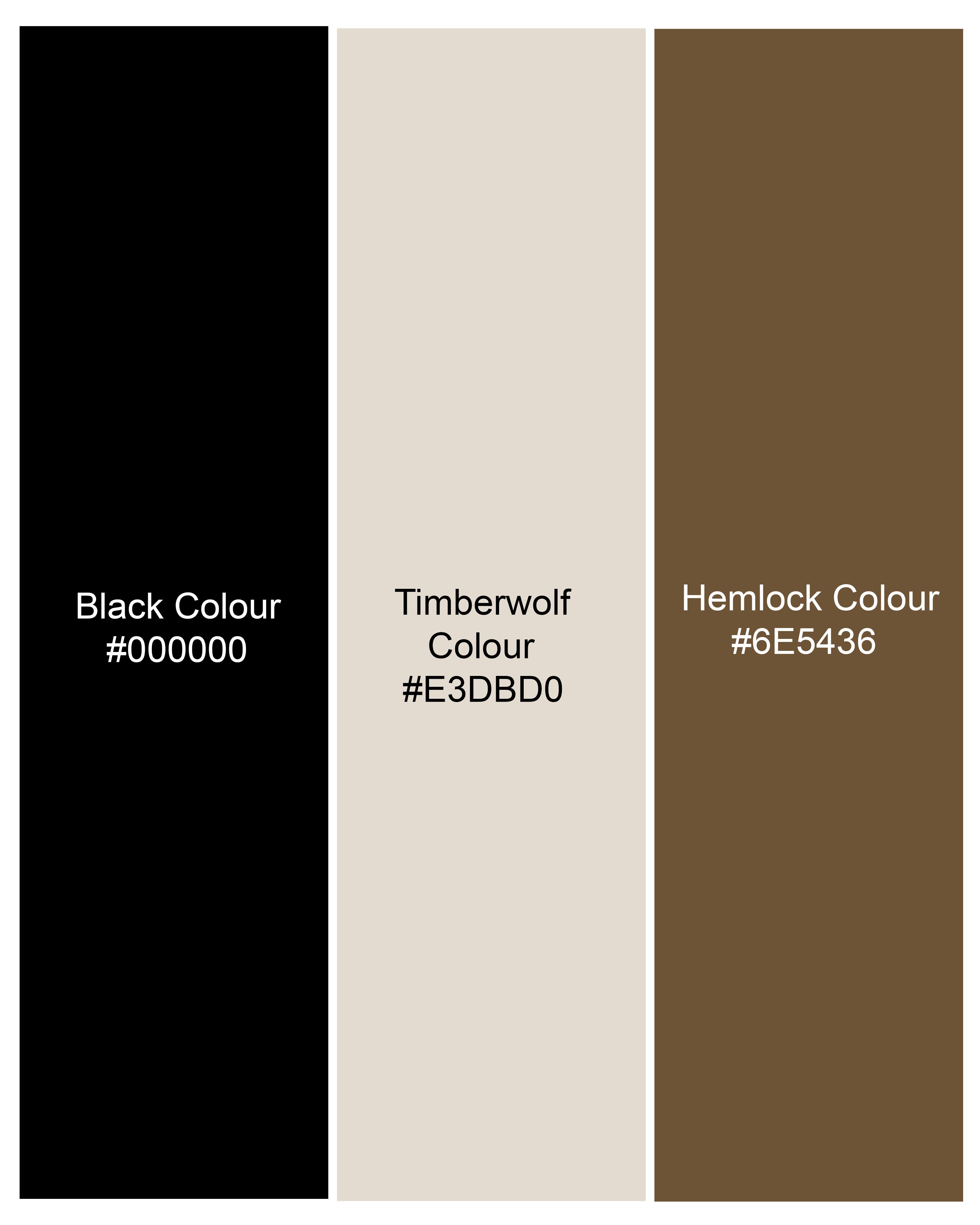 Jade Black with Timberwolf Cream Ditsy Printed Premium Cotton Shirt WS002-32, WS002-34, WS002-36, WS002-38, WS002-40, WS002-42