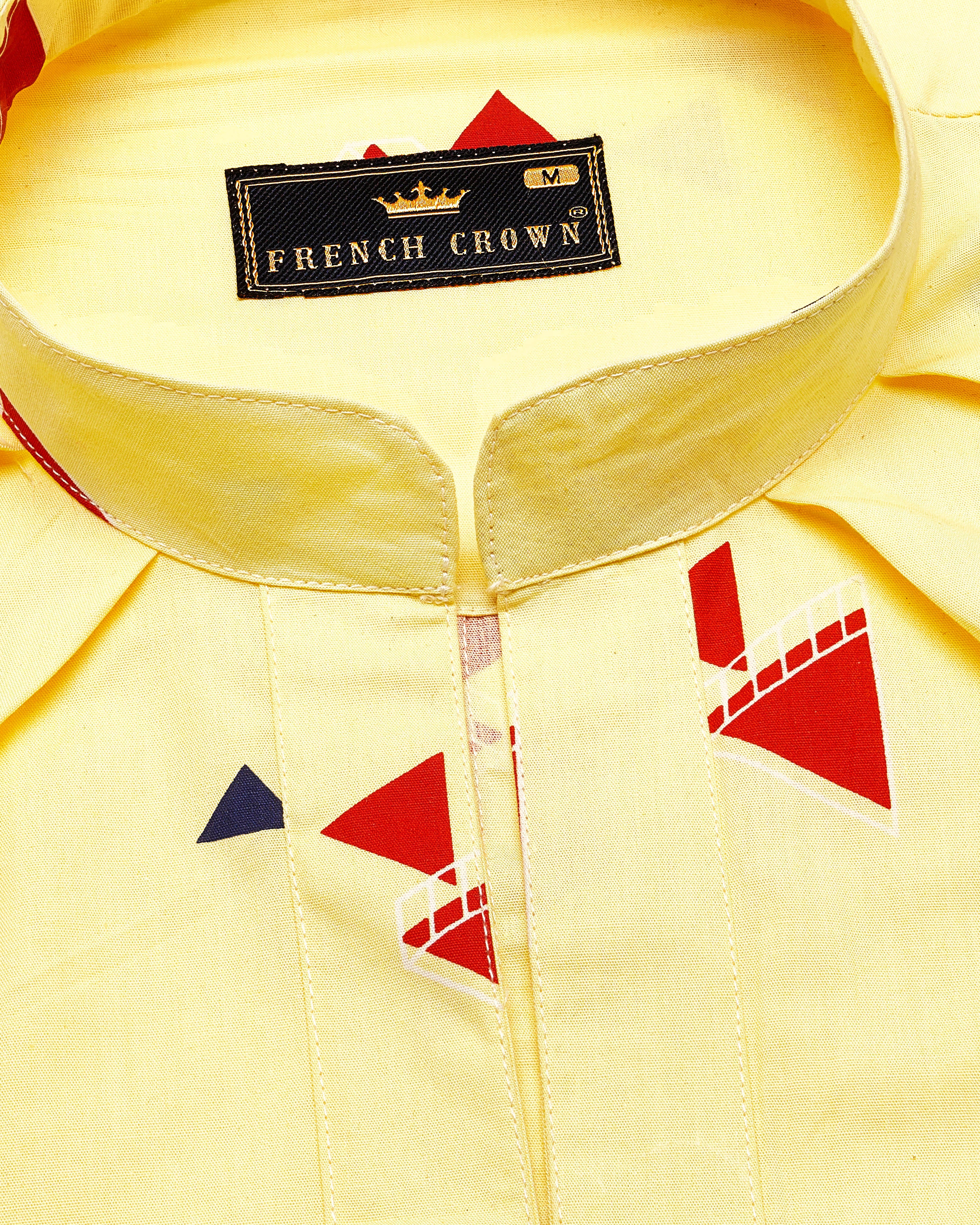 Manilla Yellow Printed Premium Cotton Shirt WS007-M-P-32, WS007-M-P-34, WS007-M-P-36, WS007-M-P-38, WS007-M-P-40, WS007-M-P-42