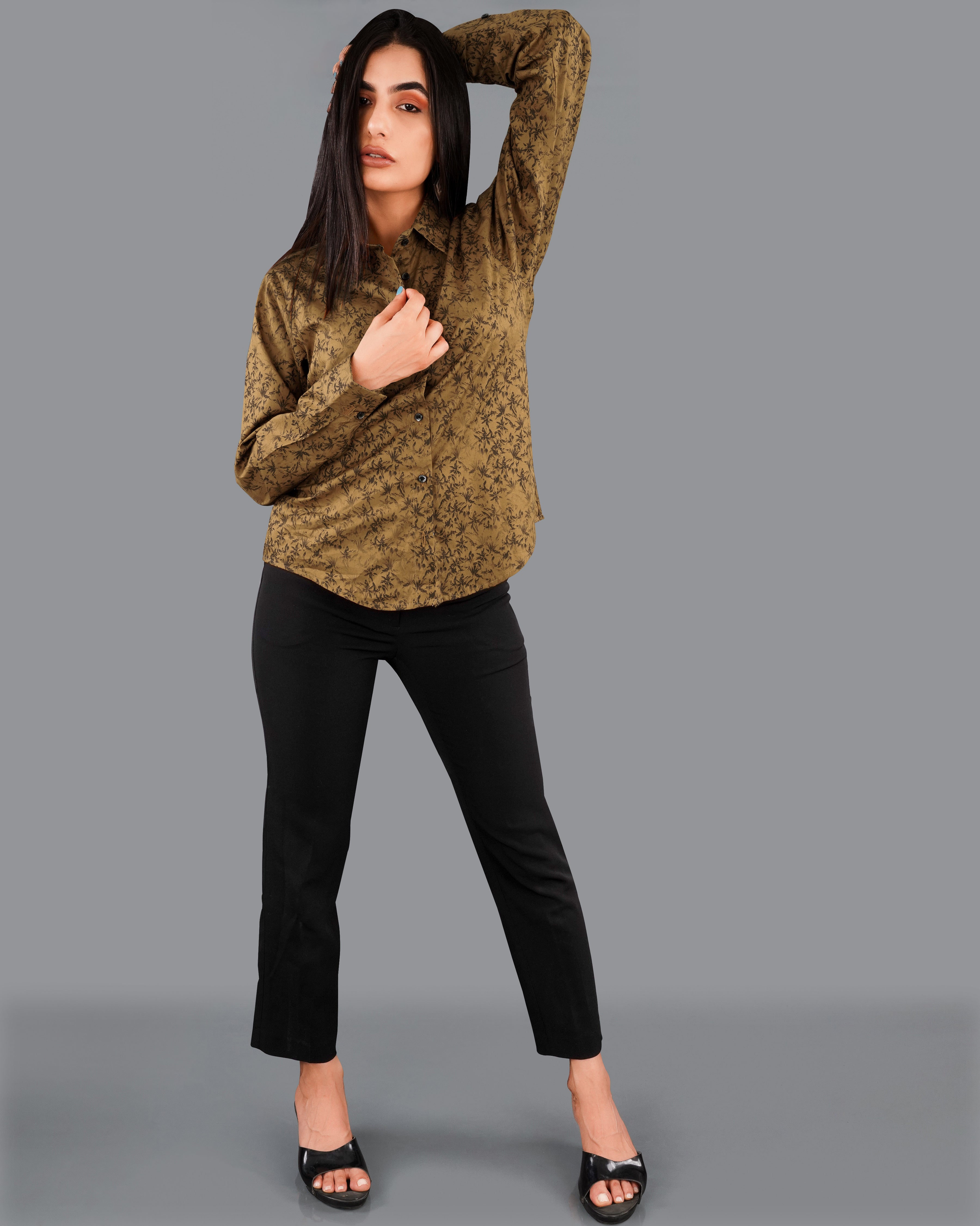 Palliser Brown Ditsy Printed Premium Cotton Shirt WS011-BLK-32, WS011-BLK-34, WS011-BLK-36, WS011-BLK-38, WS011-BLK-40, WS011-BLK-42