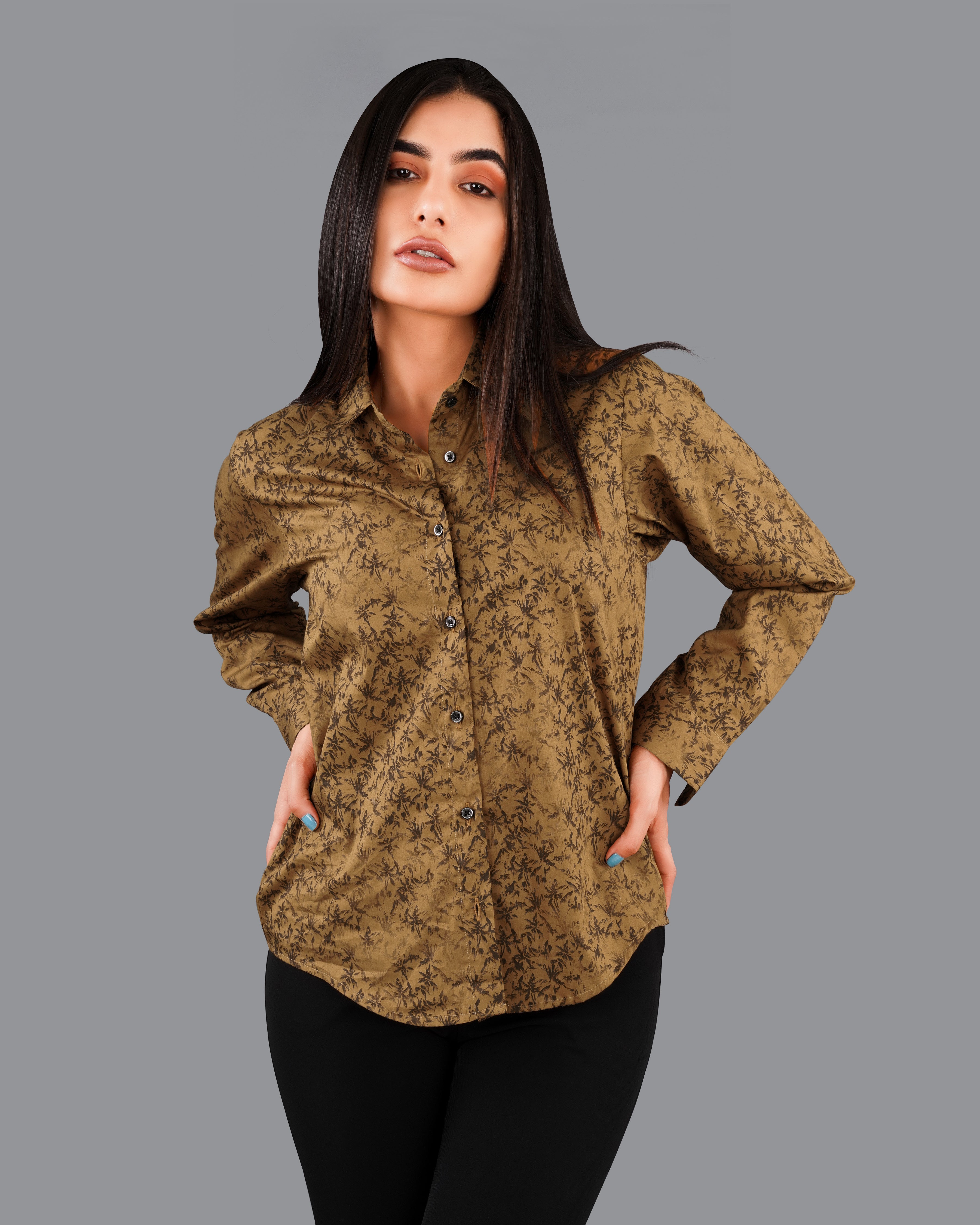 Palliser Brown Ditsy Printed Premium Cotton Shirt WS011-BLK-32, WS011-BLK-34, WS011-BLK-36, WS011-BLK-38, WS011-BLK-40, WS011-BLK-42