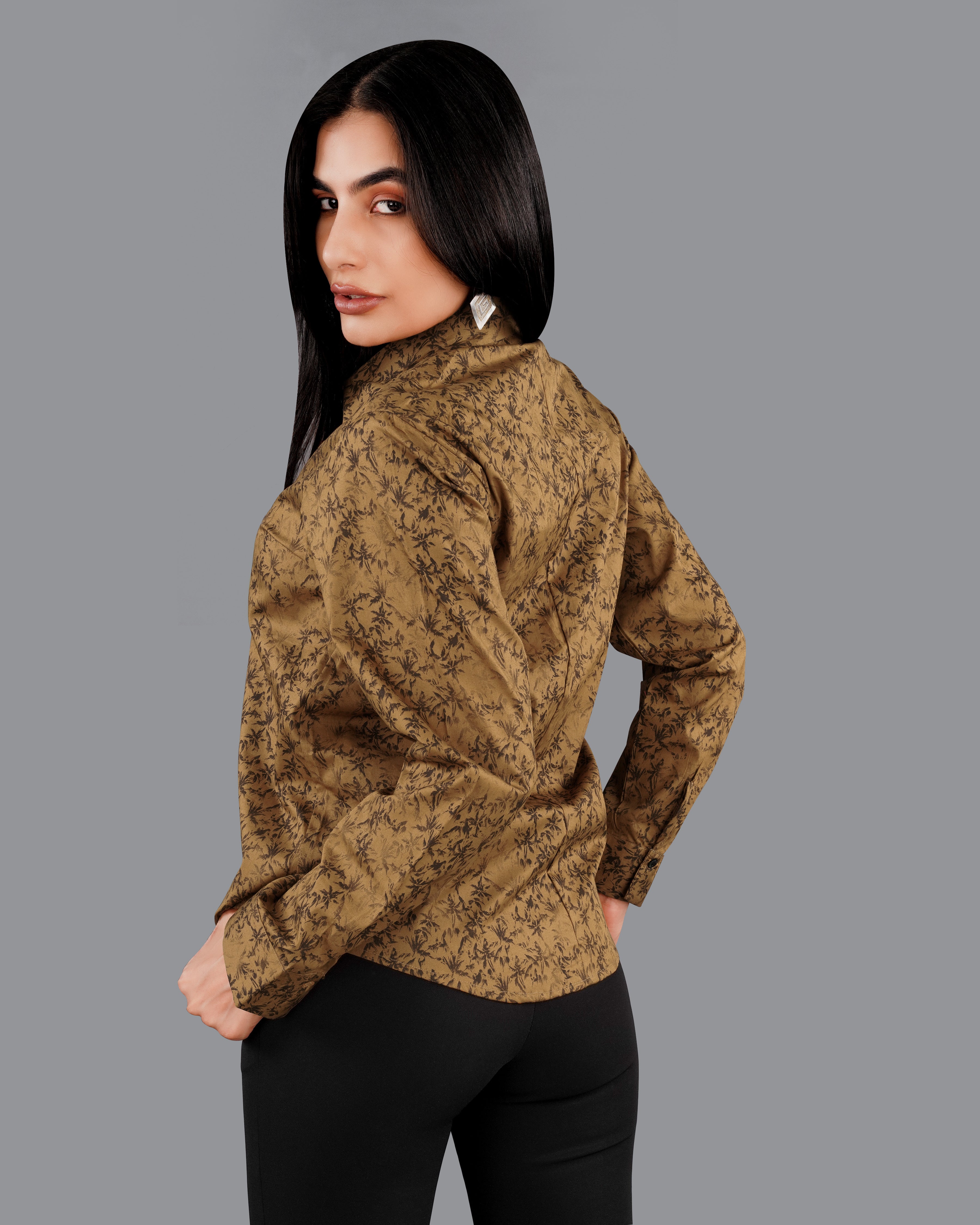 Palliser Brown Ditsy Printed Premium Cotton Shirt WS011-BLK-32, WS011-BLK-34, WS011-BLK-36, WS011-BLK-38, WS011-BLK-40, WS011-BLK-42