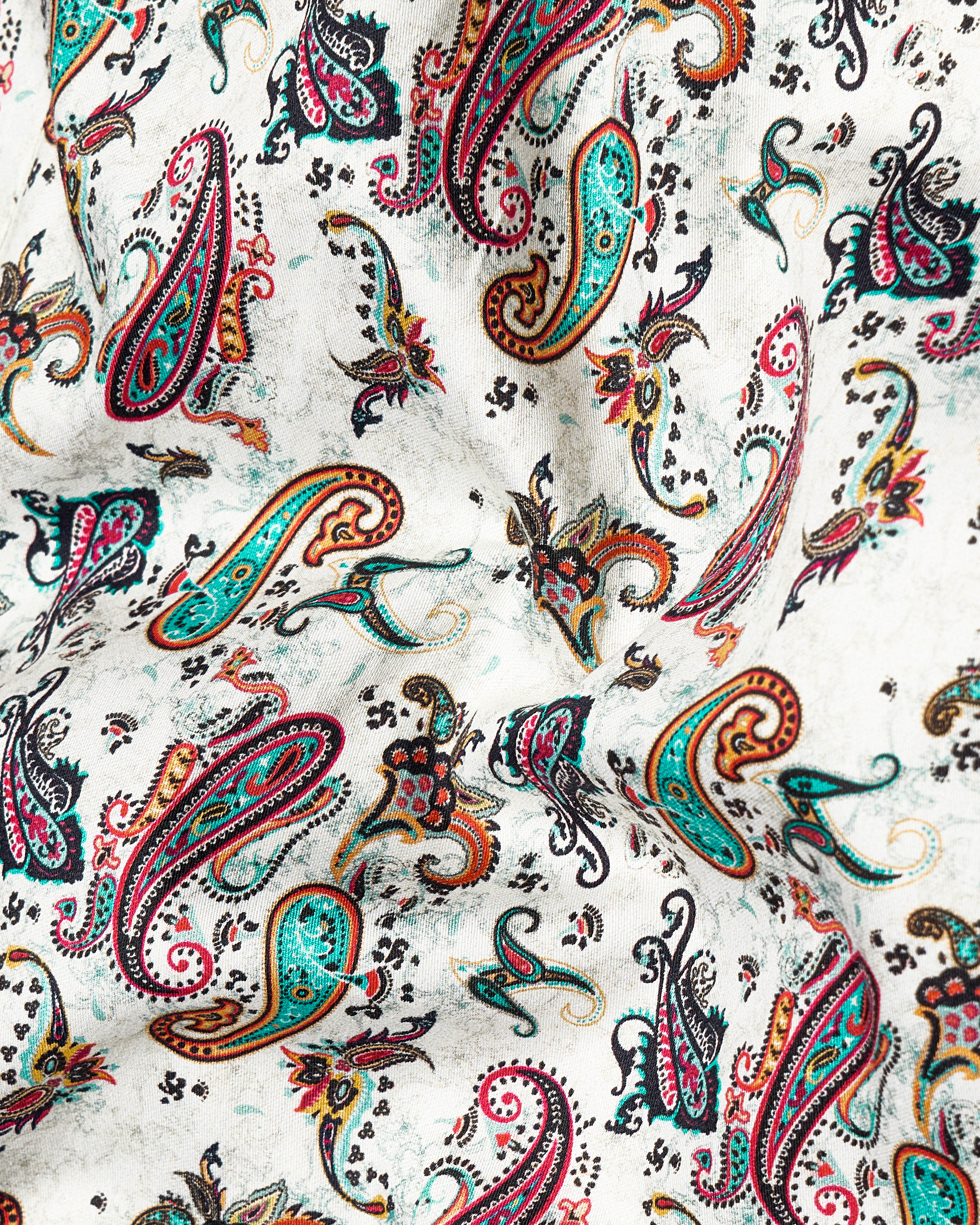 Gainsboro Cream Multicolour Paisley Printed Premium Cotton Shirt WS022-32, WS022-34, WS022-36, WS022-38, WS022-40, WS022-42