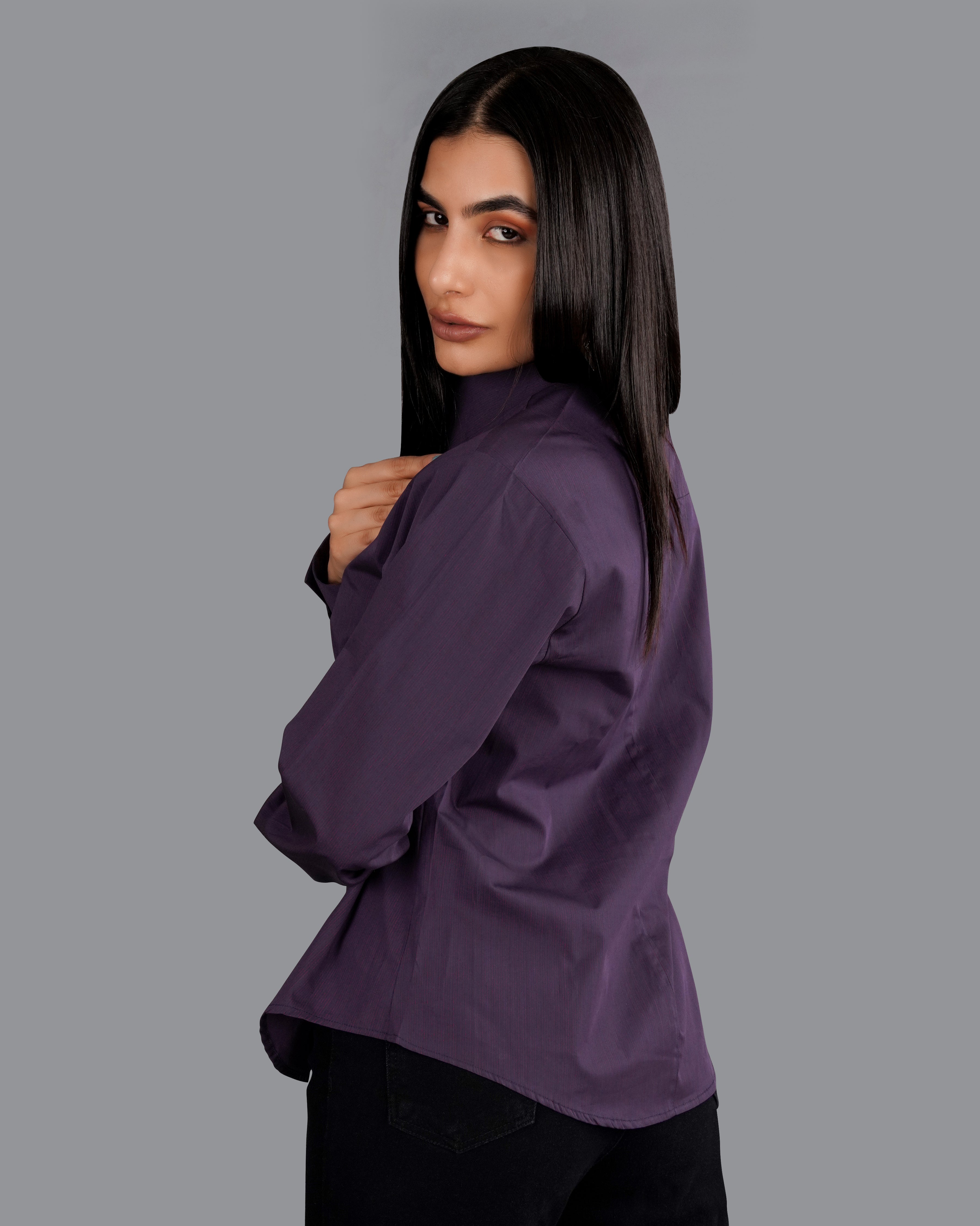 Thunder Violet Premium Cotton Shirt WS038-BLK-32, WS038-BLK-34, WS038-BLK-36, WS038-BLK-38, WS038-BLK-40, WS038-BLK-42