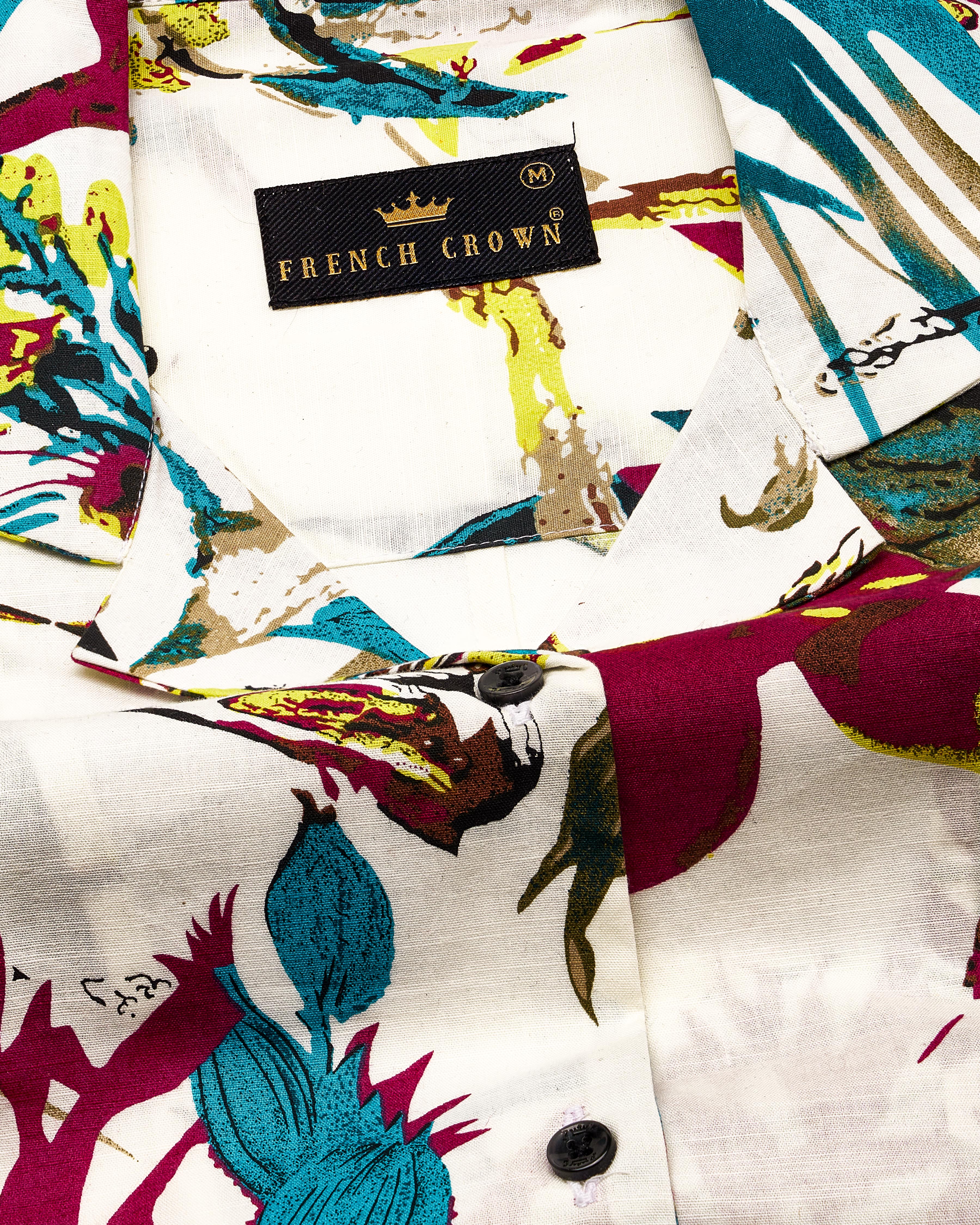 Off White Multicolour Printed Premium Cotton Shirt WS053-CC-BLK-32, WS053-CC-BLK-34, WS053-CC-BLK-36, WS053-CC-BLK-38, WS053-CC-BLK-40, WS053-CC-BLK-42