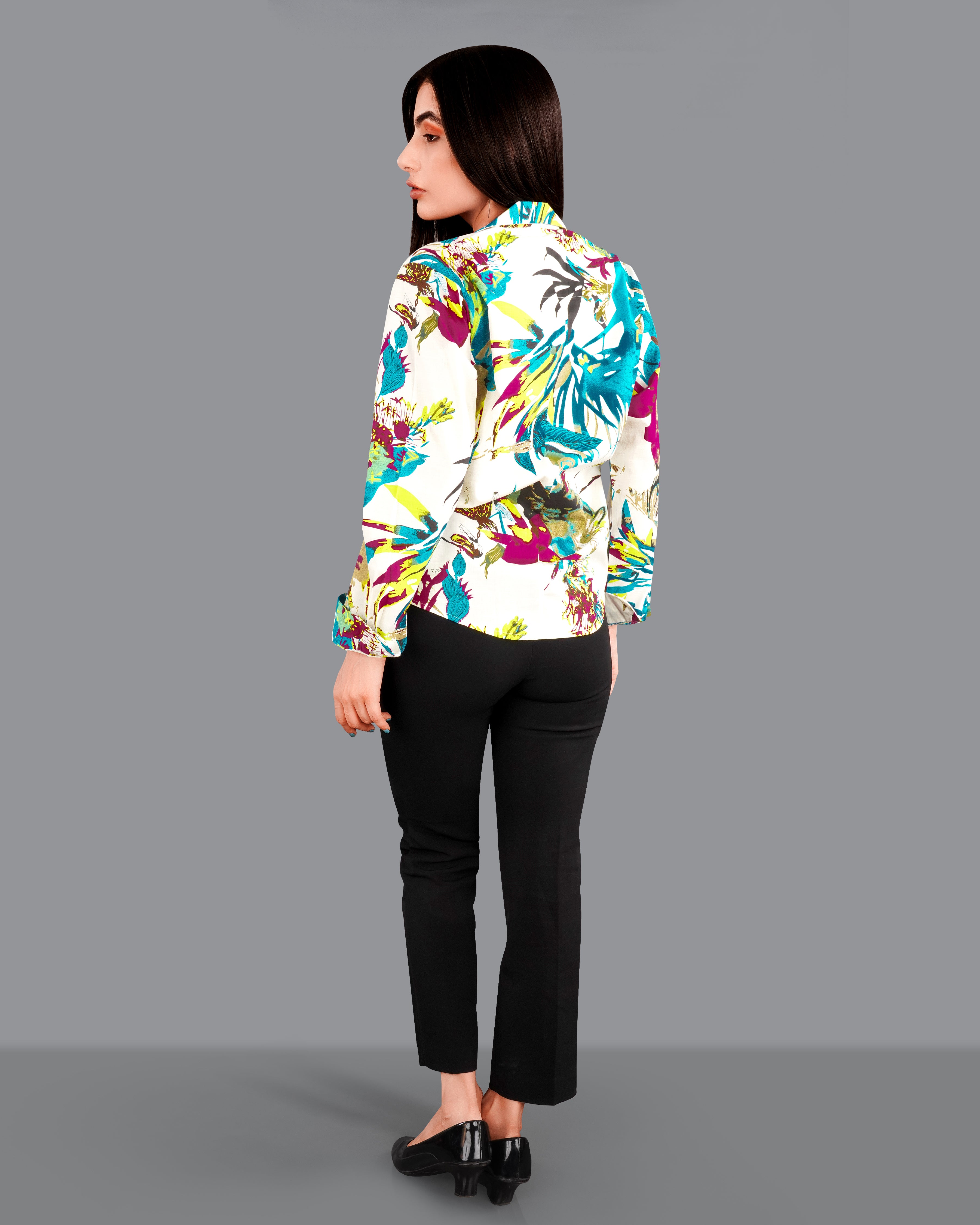 Off White Multicolour Printed Premium Cotton Shirt WS053-CC-BLK-32, WS053-CC-BLK-34, WS053-CC-BLK-36, WS053-CC-BLK-38, WS053-CC-BLK-40, WS053-CC-BLK-42