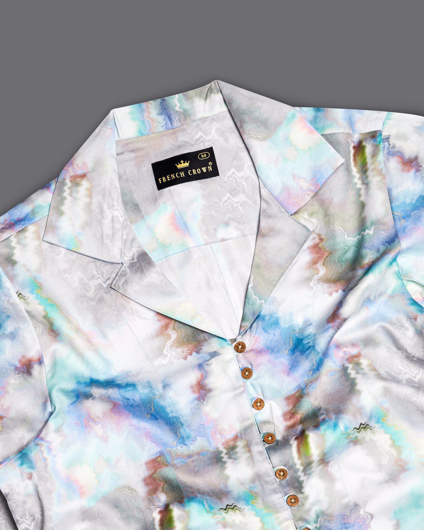 Bright White with Marble Printed Super Soft Premium Cotton Women’s Shirt WS064-32, WS064-34, WS064-36, WS064-38, WS064-40, WS064-42