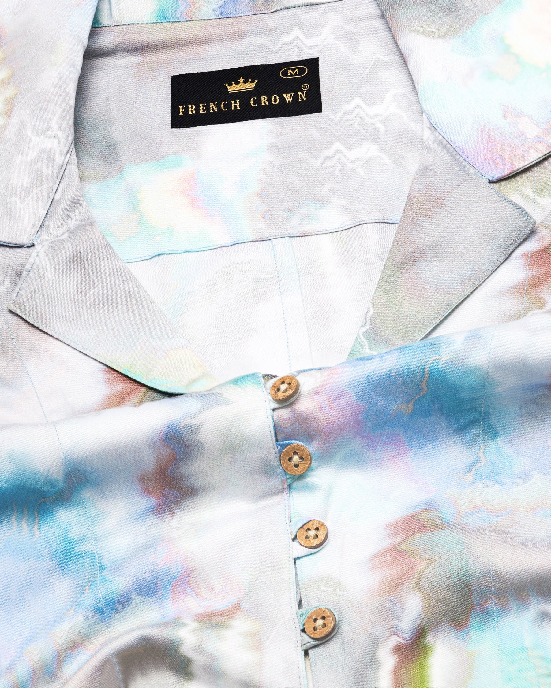 Bright White with Marble Printed Super Soft Premium Cotton Women’s Shirt WS064-32, WS064-34, WS064-36, WS064-38, WS064-40, WS064-42