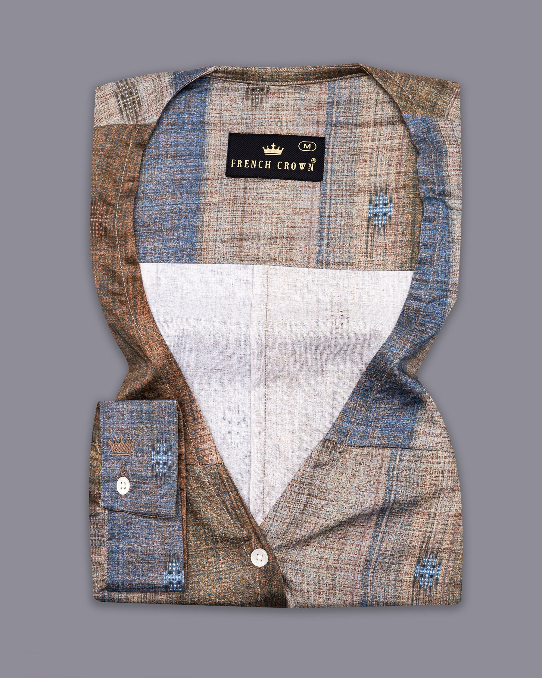 Brownish with Comet Blue Super Soft Premium Cotton Women’s Shirt WS067-WOC-32, WS067-WOC-34, WS067-WOC-36, WS067-WOC-38, WS067-WOC-40, WS067-WOC-42