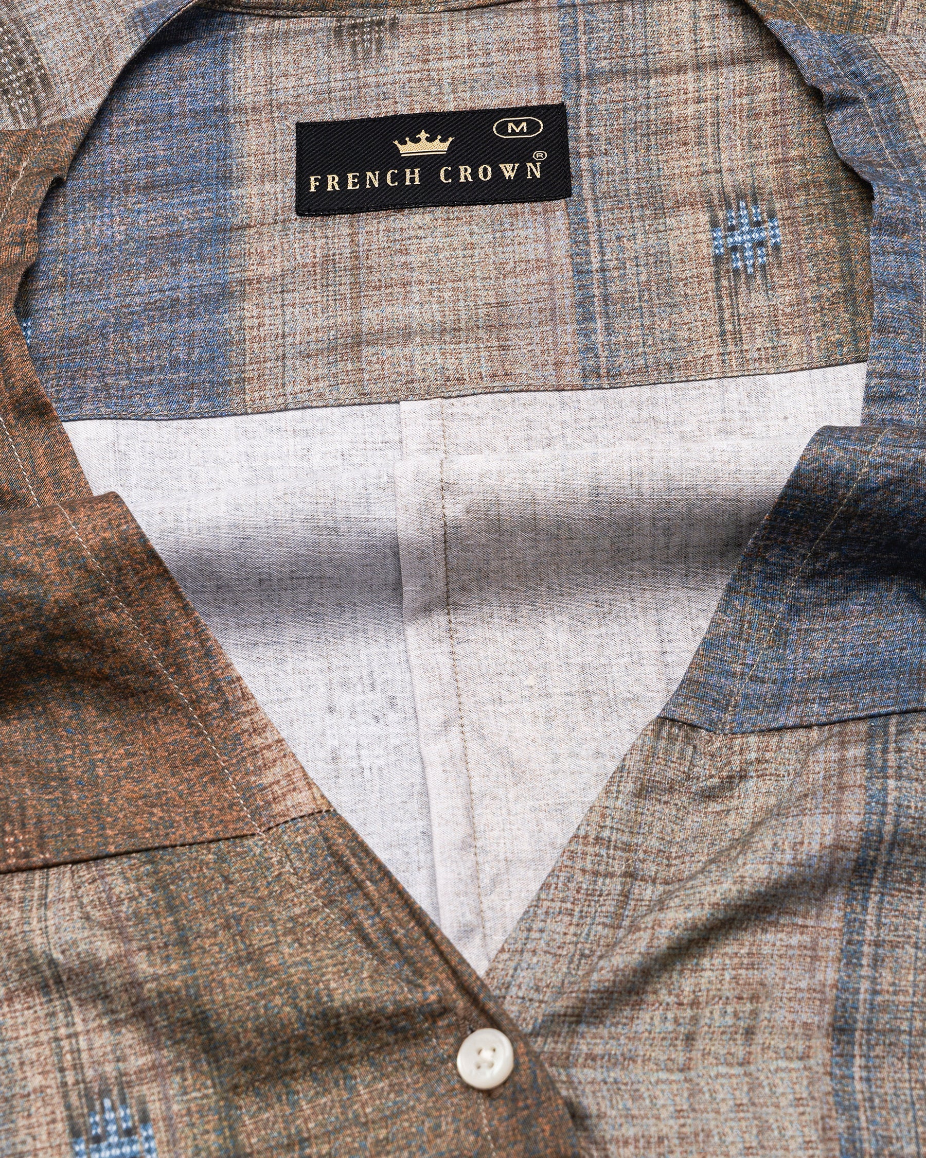 Brownish with Comet Blue Super Soft Premium Cotton Women’s Shirt WS067-WOC-32, WS067-WOC-34, WS067-WOC-36, WS067-WOC-38, WS067-WOC-40, WS067-WOC-42