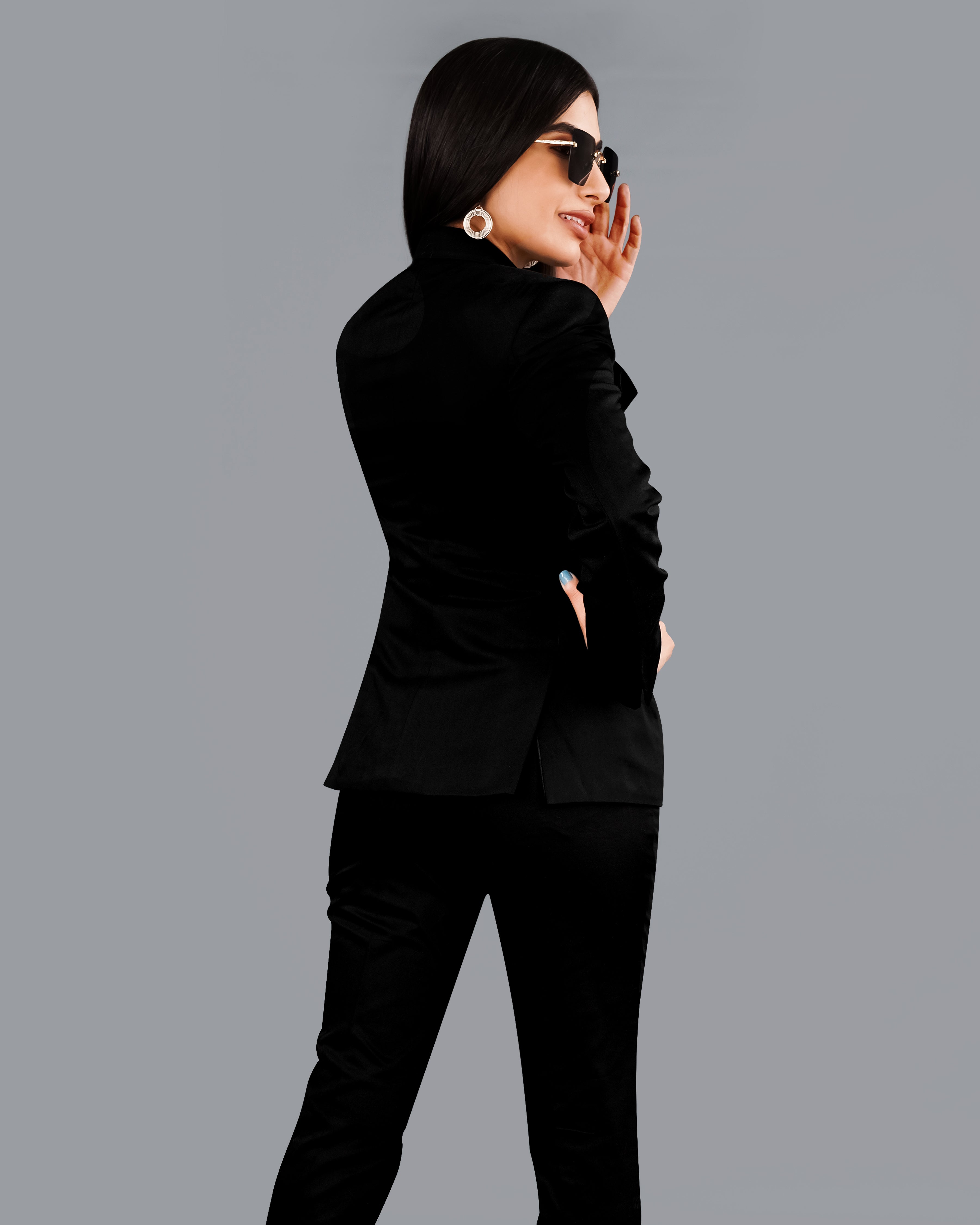 Jade Black Premium Cotton Women's Suit WST001-SB-FB-32, WST001-SB-FB-34, WST001-SB-FB-36, WST001-SB-FB-38, WST001-SB-FB-40, WST001-SB-FB-42