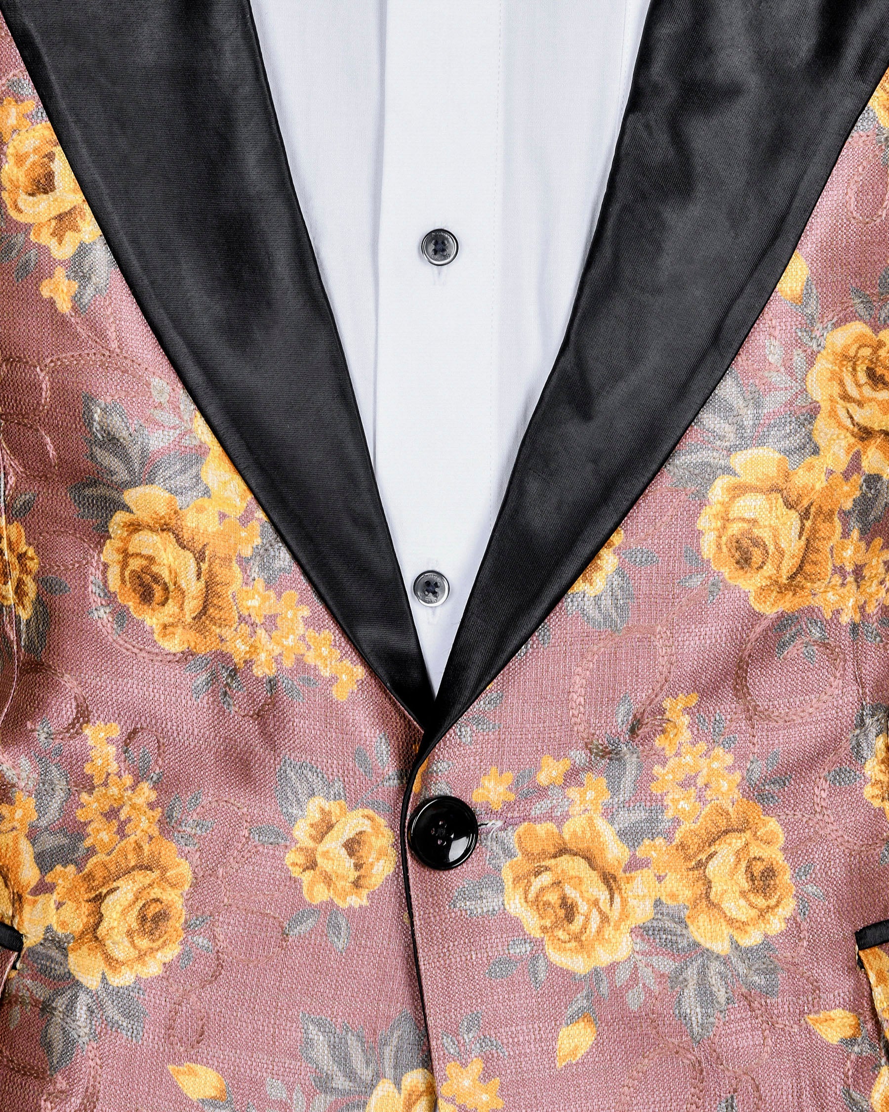 Rosewood with Tonal embroidered and Mustard Flowers Printed Premium Designer Suit