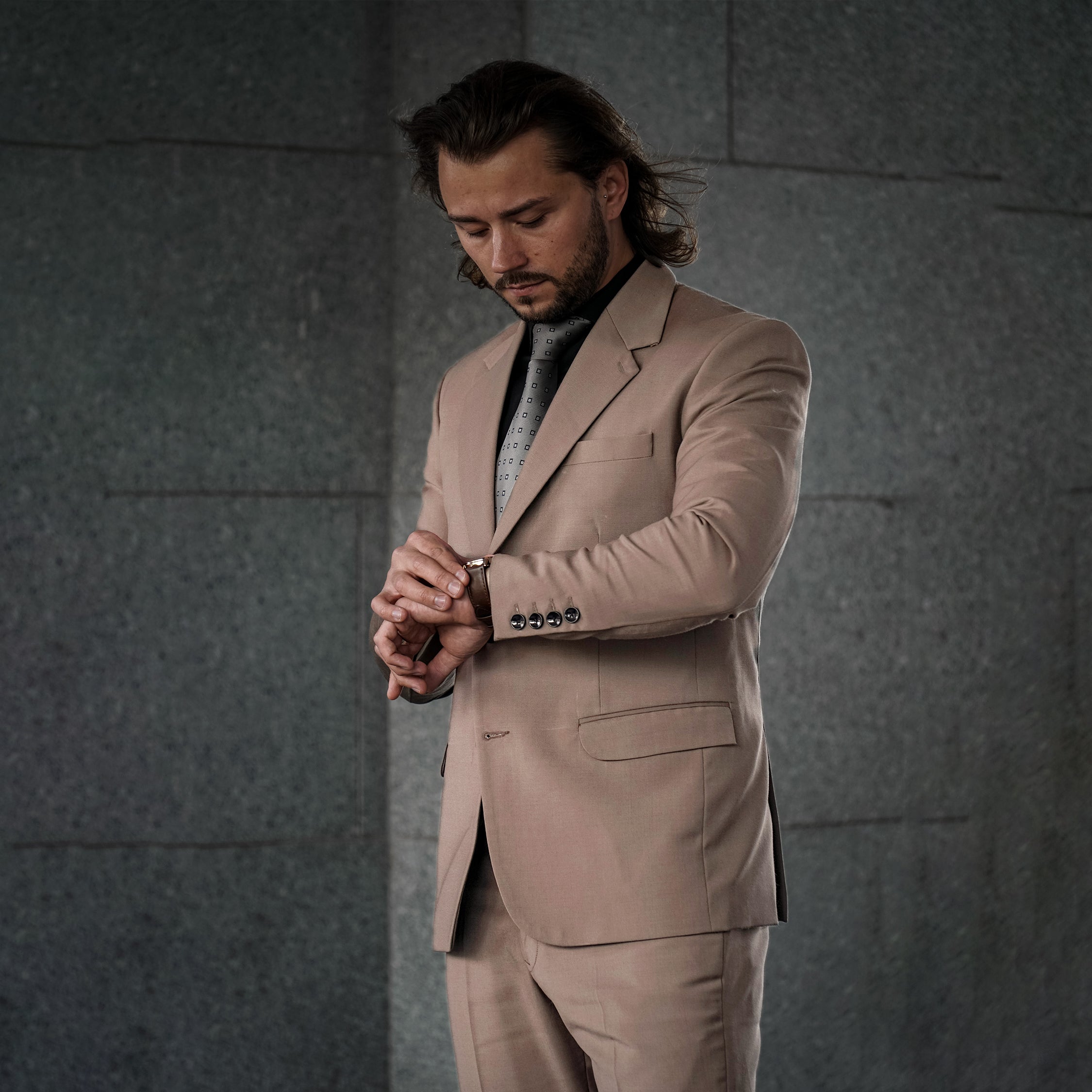 Sand Dune Brown Wool Rich Suit