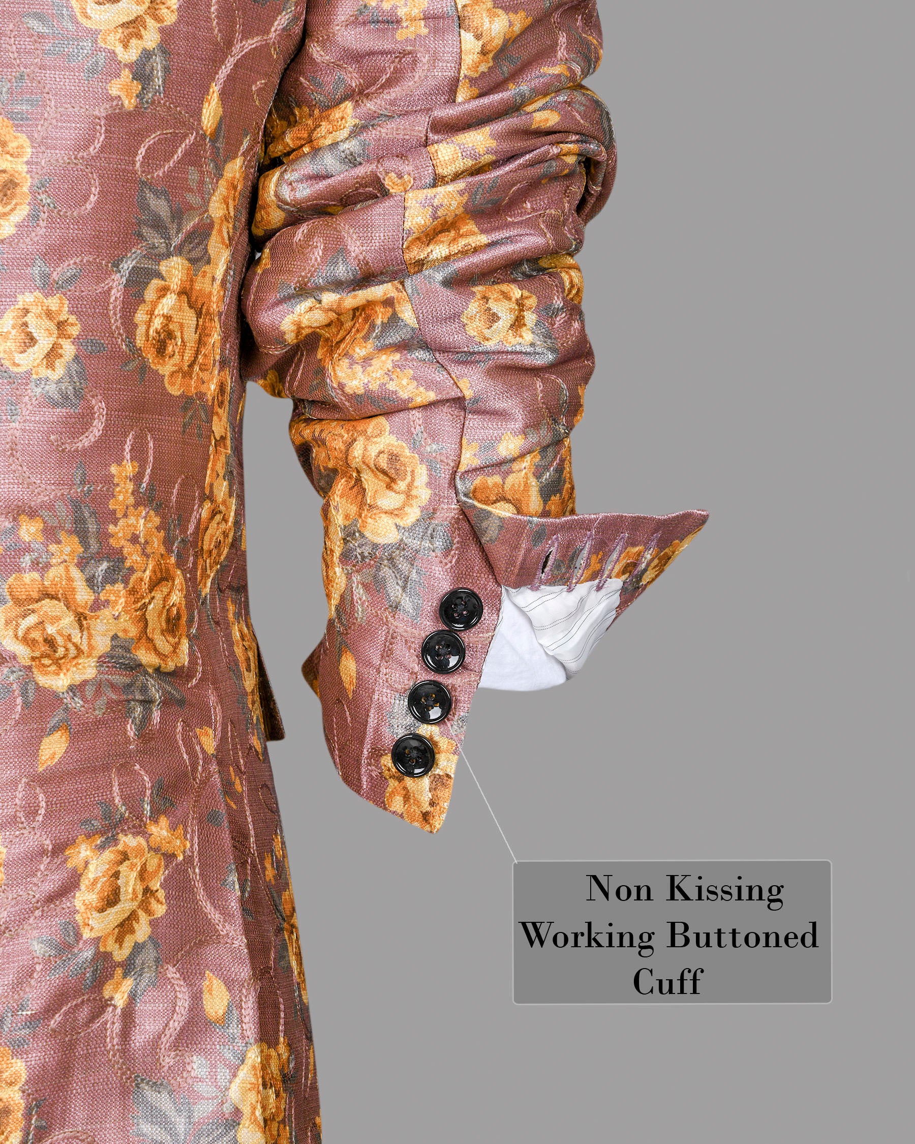 Rosewood with Tonal embroidered and Mustard Flowers Printed Premium Designer Suit