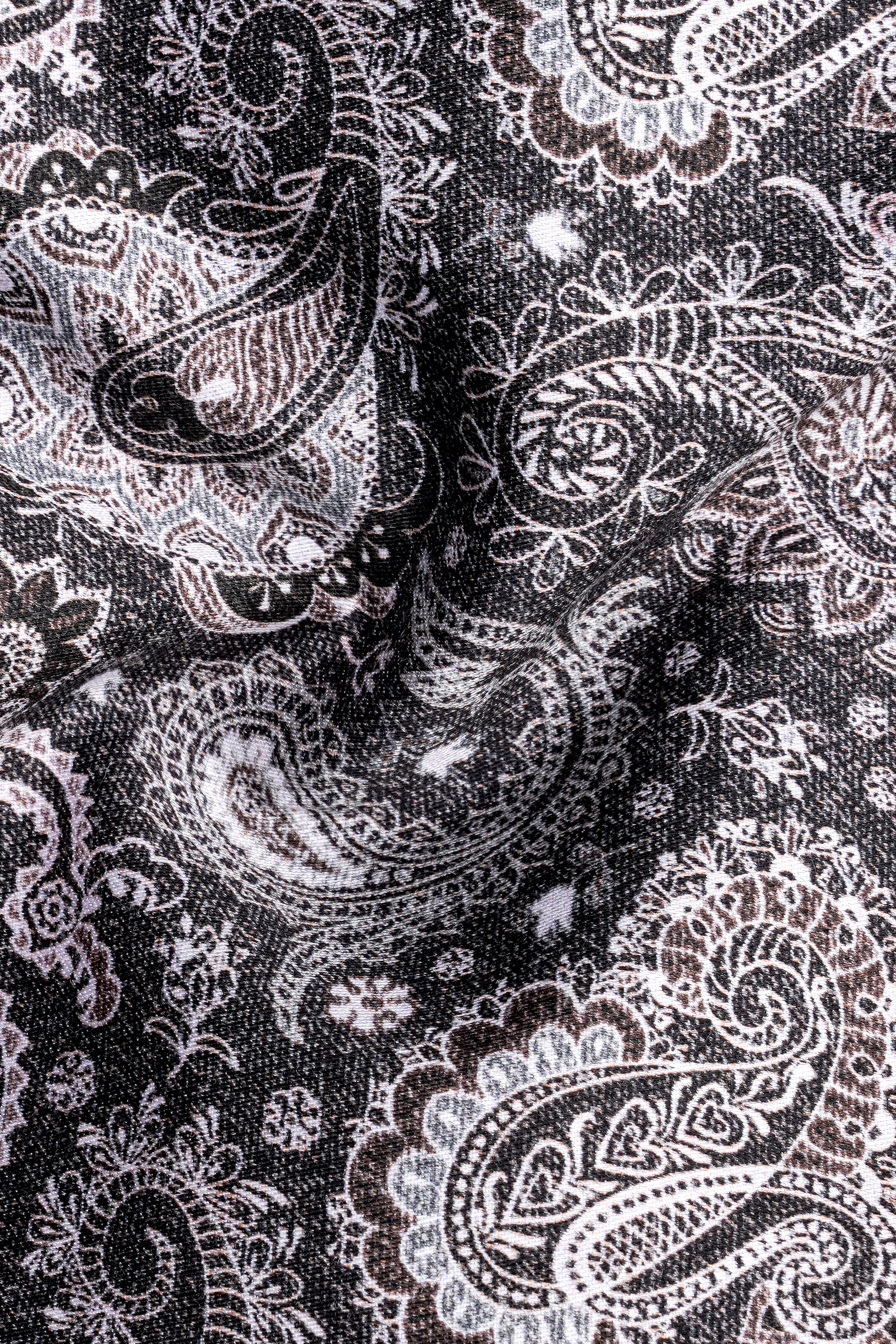 Tuna Gray and Copper Paisley Printed Super Soft Premium Cotton Kurta Shirt