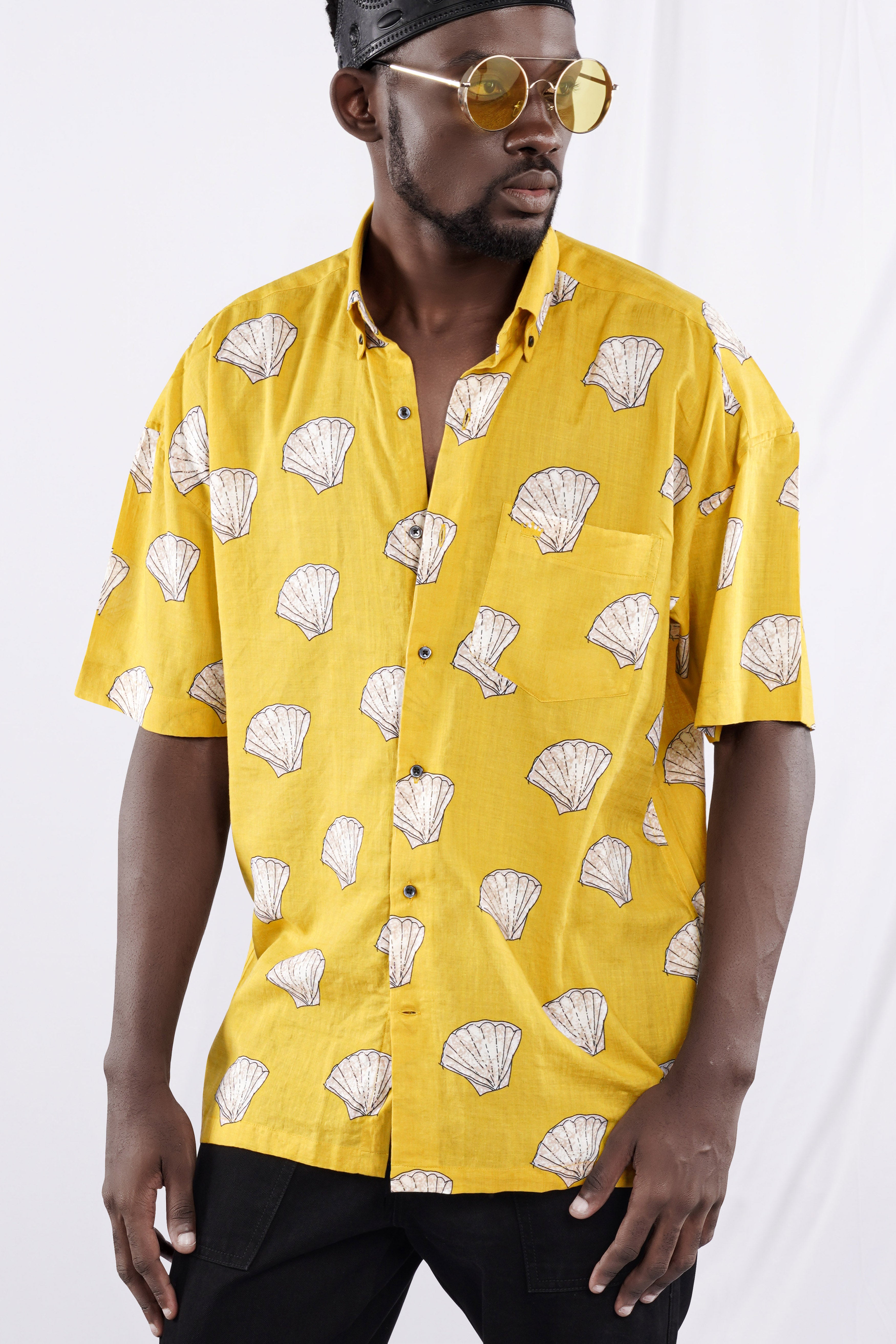 Luxurious Turmeric Yellow Printed Shirt