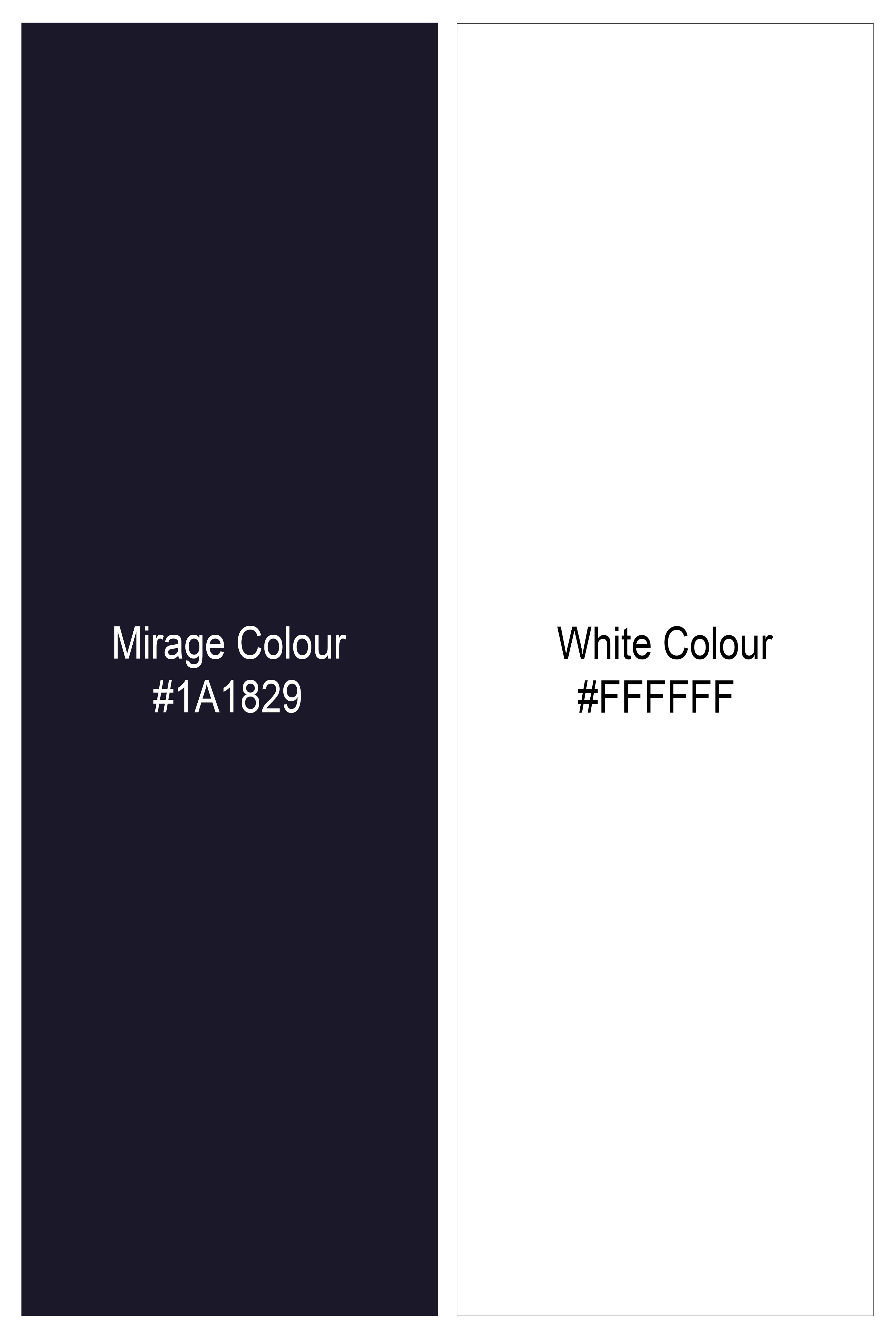 Mirage Navy Blue Printed Lightweight Premium Cotton Oversized Shirt