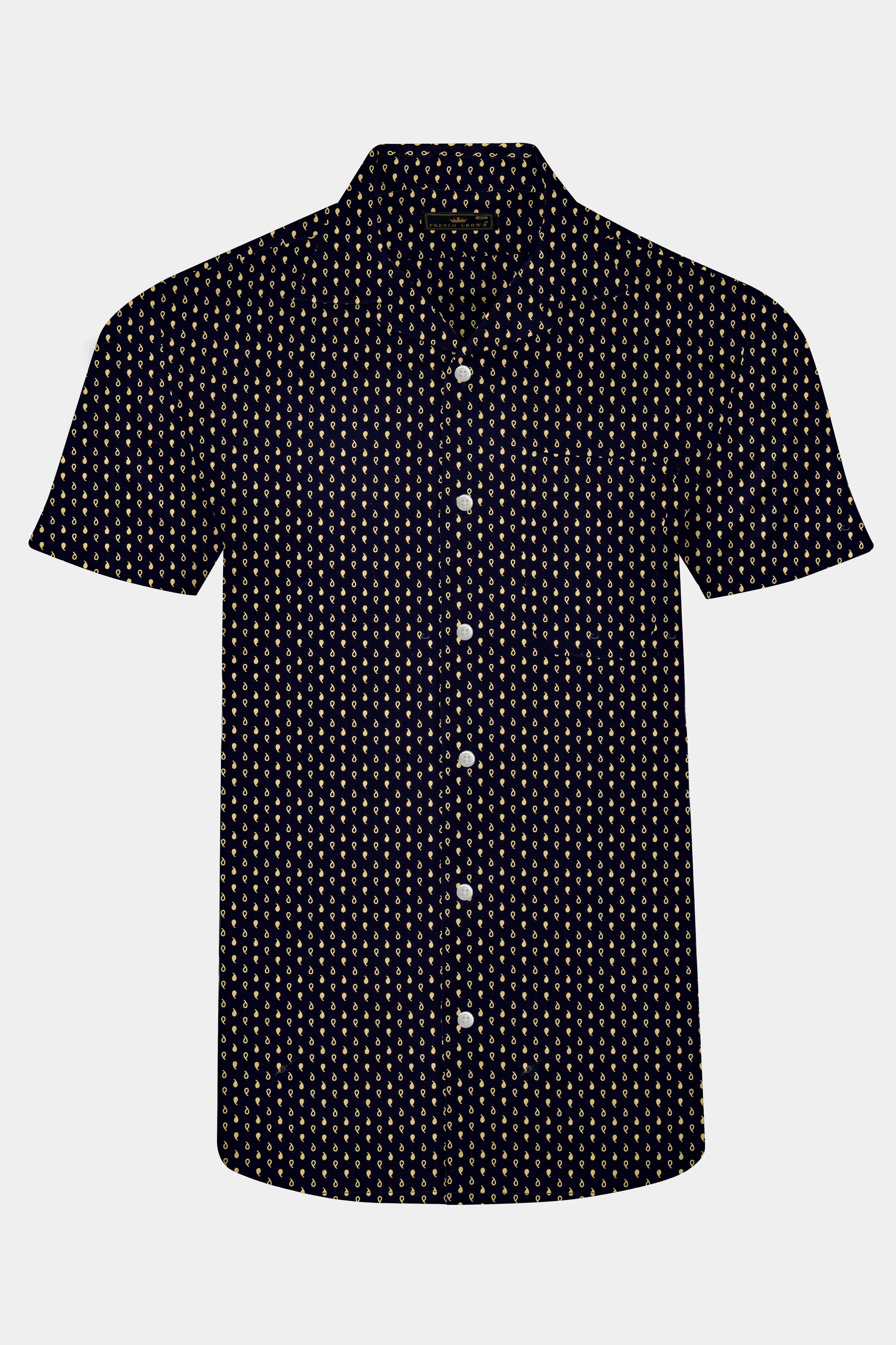 Ebony Clay Blue Printed Lightweight Premium Cotton Shirt