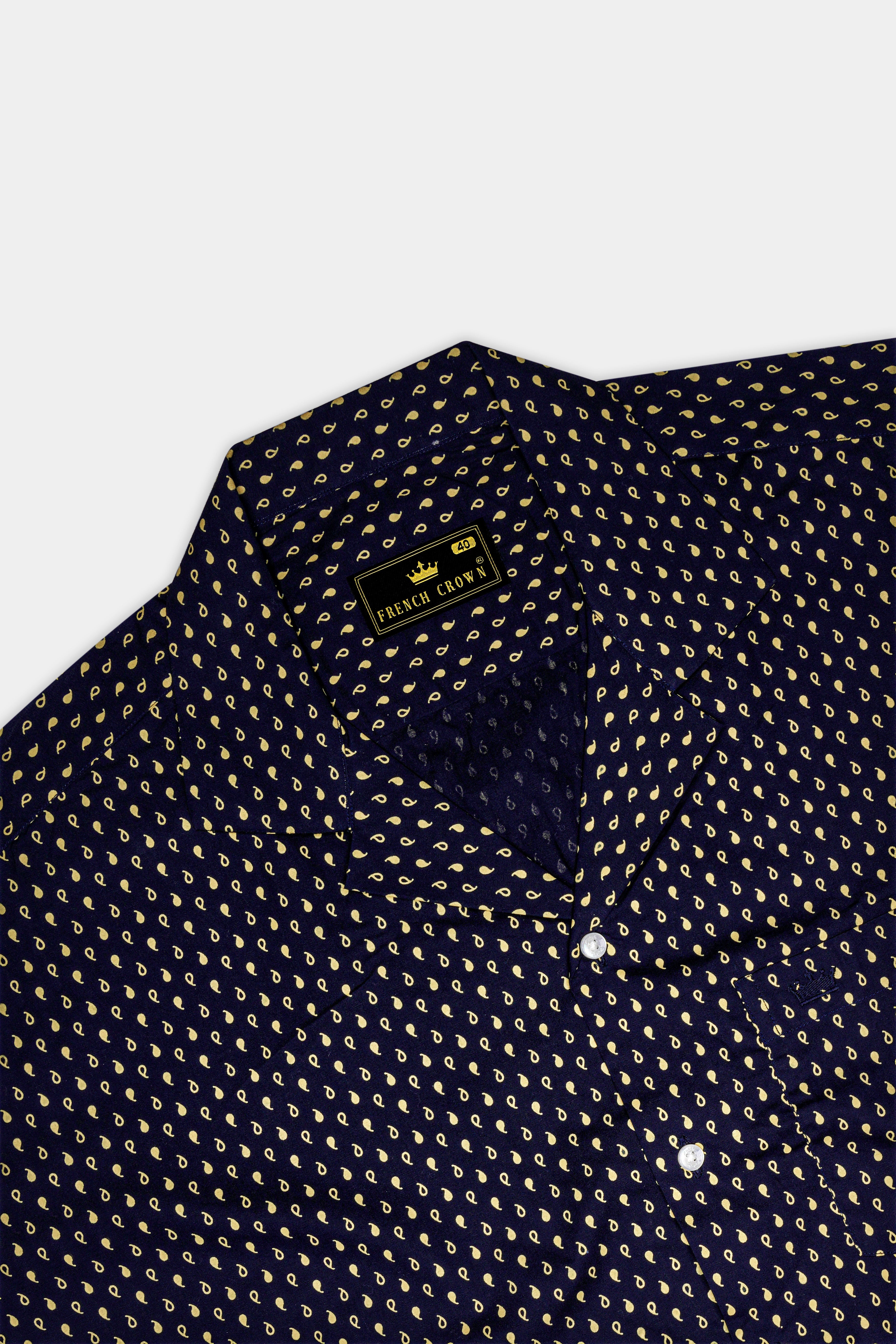 Ebony Clay Blue Printed Lightweight Premium Cotton Shirt