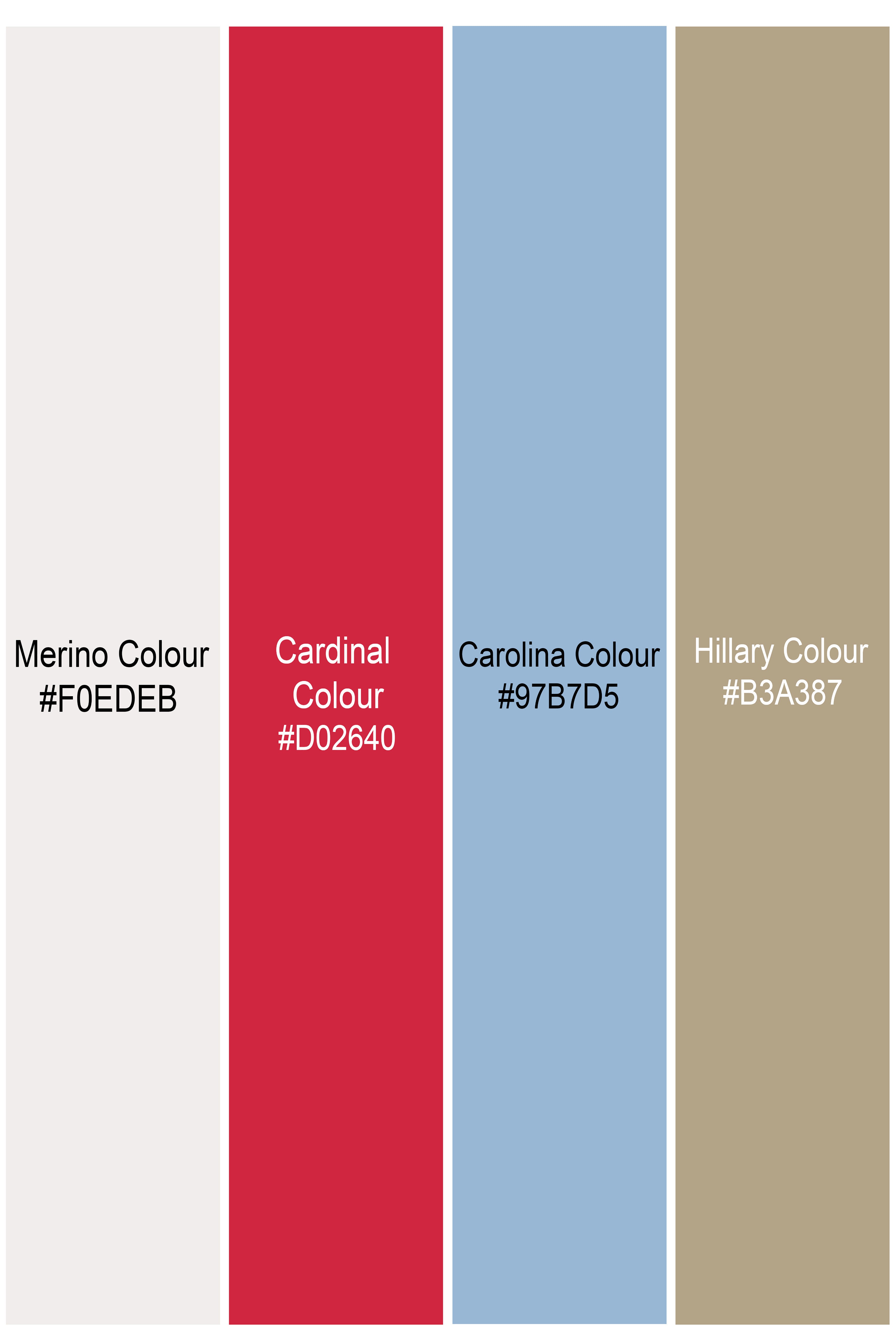 Merino Cream and Cardinal Red Floral Printed Lightweight Premium Cotton Oversized Shirt