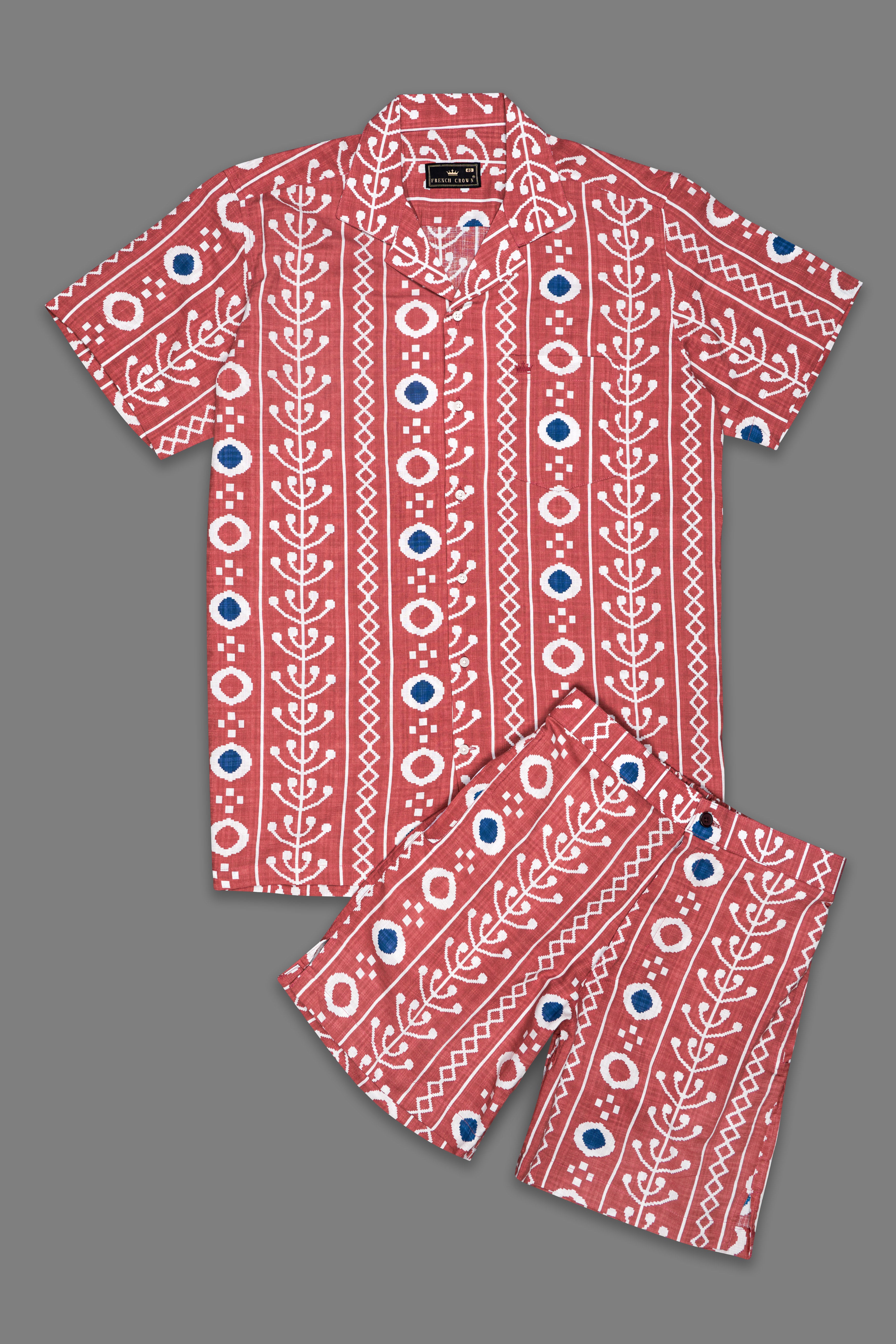 Chestnut Peach Ikat Printed Light Weight Premium Cotton Co-ord Sets 10075-CC-SS-SR267-38, 10075-CC-SS-SR267-39, 10075-CC-SS-SR267-40, 10075-CC-SS-SR267-42, 10075-CC-SS-SR267-44, 10075-CC-SS-SR267-46, 10075-CC-SS-SR267-48, 10075-CC-SS-SR267-50, 10075-CC-SS-SR267-52