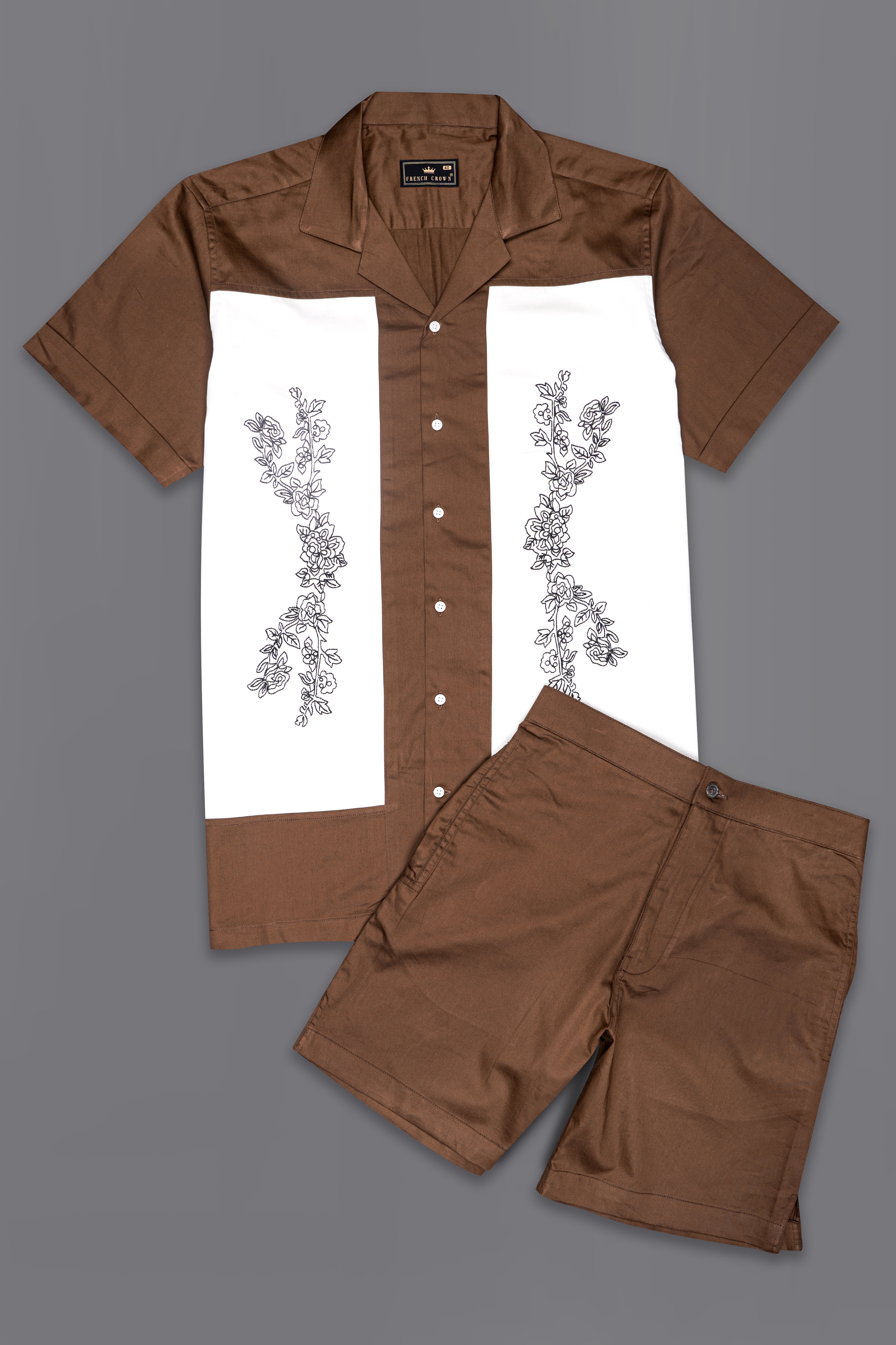 Pickled Brown and White Floral Printed Super Soft Premium Cotton Co-ord Sets 10077-CC-SS-P691-SR269-38, 10077-CC-SS-P691-SR269-39, 10077-CC-SS-P691-SR269-40, 10077-CC-SS-P691-SR269-42, 10077-CC-SS-P691-SR269-44, 10077-CC-SS-P691-SR269-46, 10077-CC-SS-P691-SR269-48, 10077-CC-SS-P691-SR269-50, 10077-CC-SS-P691-SR269-52