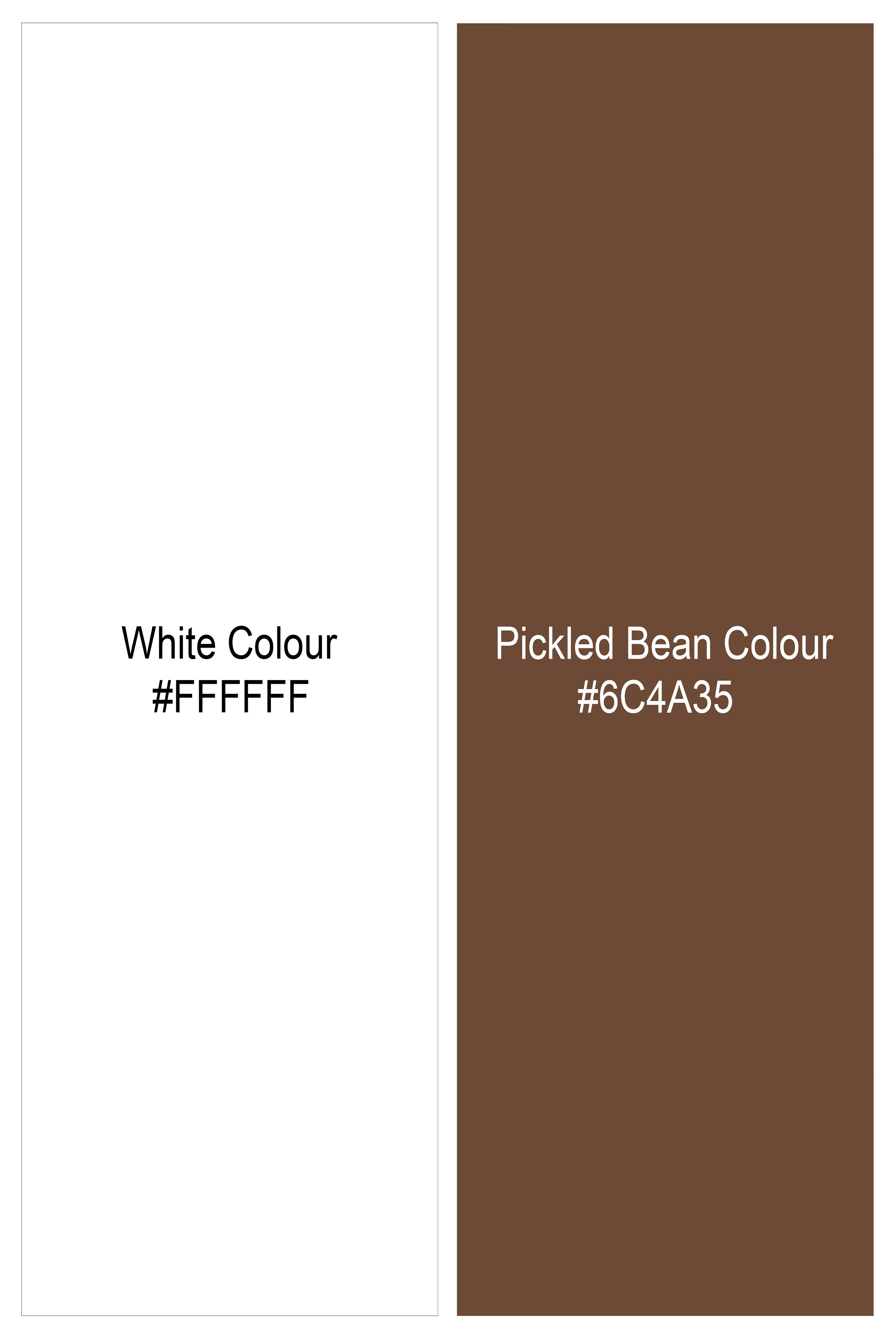 Pickled Bean Brown with Off White Patchwork Super Soft Premium Cotton Designer Shirt
