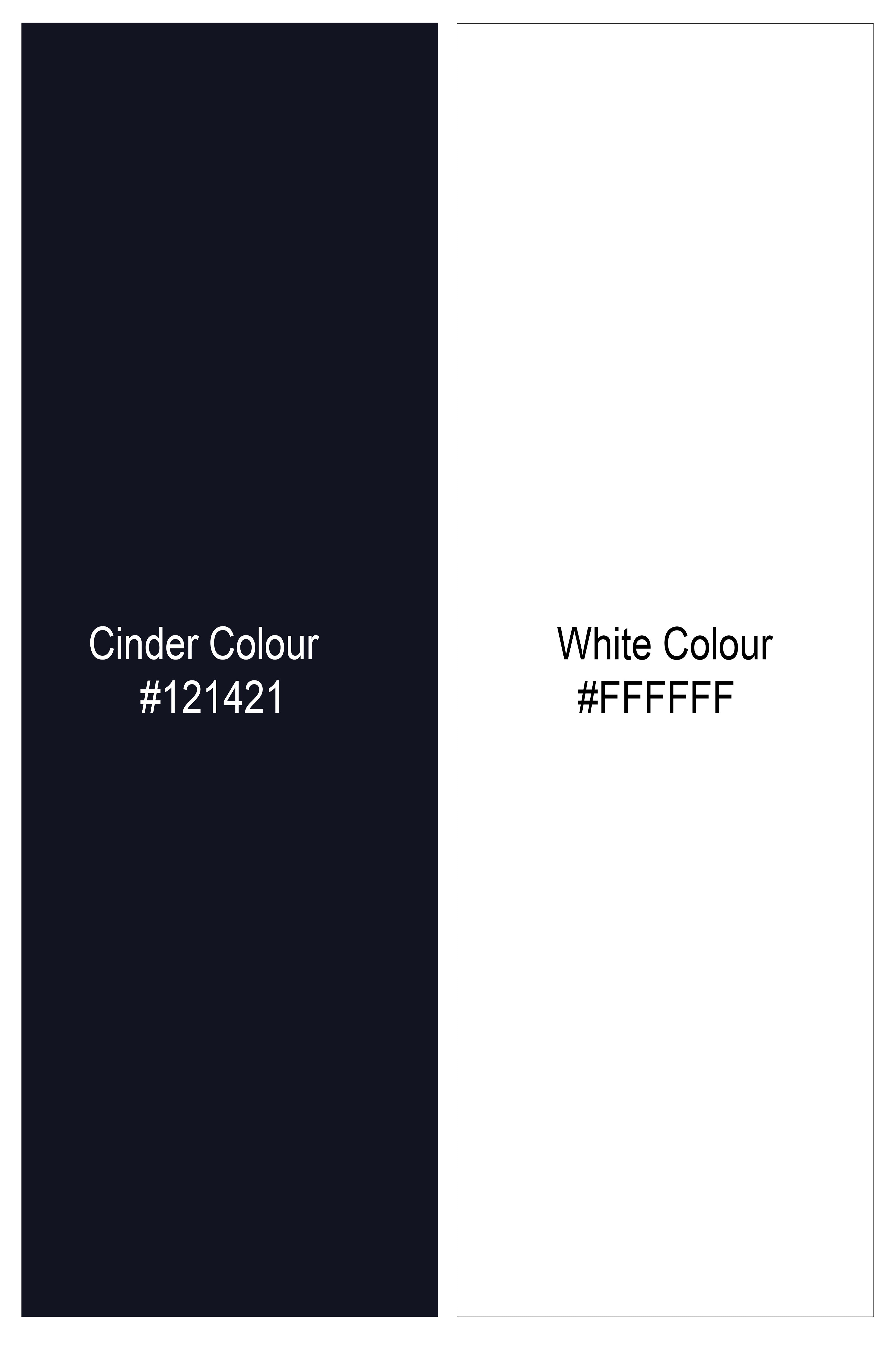 Cinder Navy Blue and White Super Soft Premium Cotton Shirts