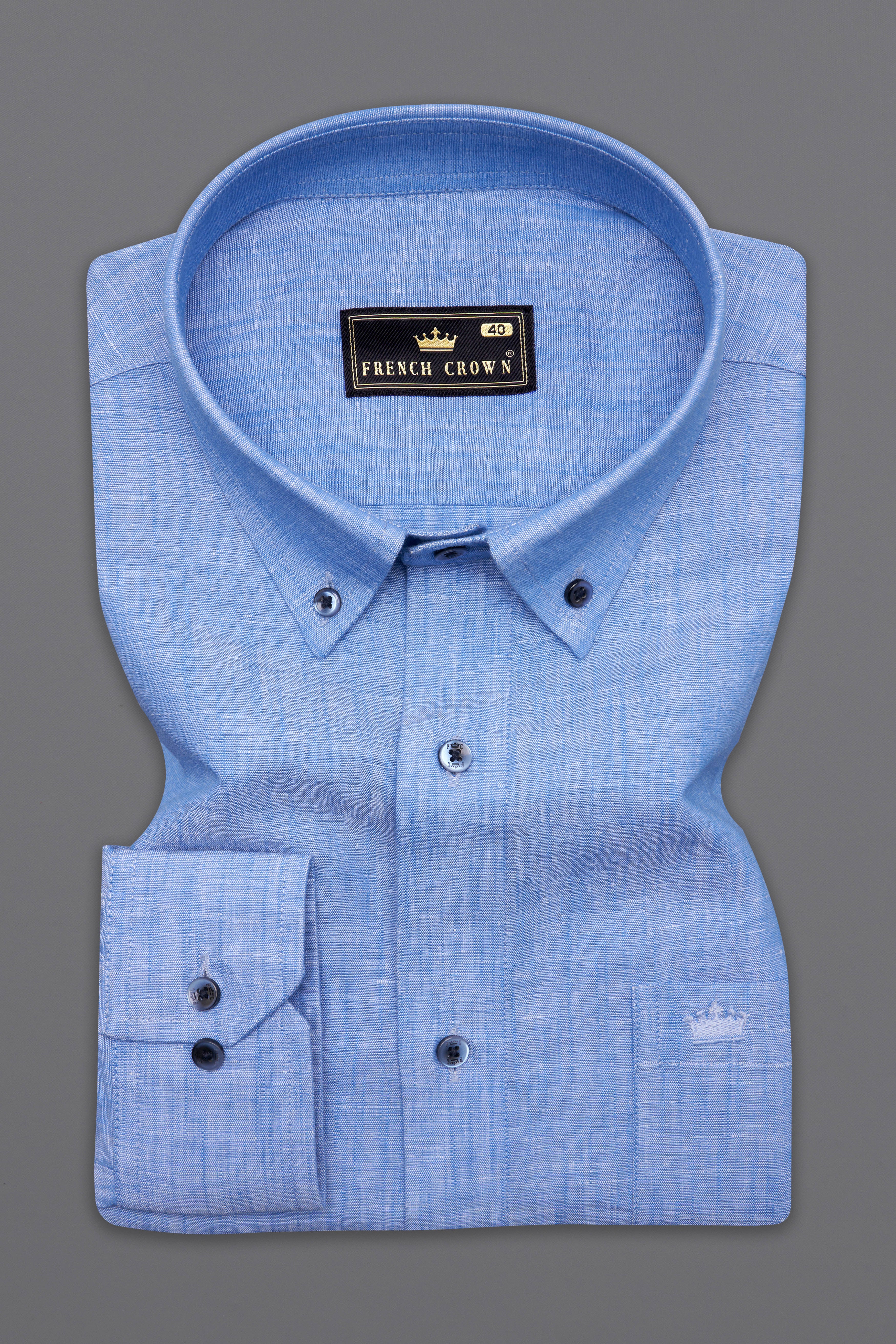 Danube Sky Blue Luxurious Linen Shirt