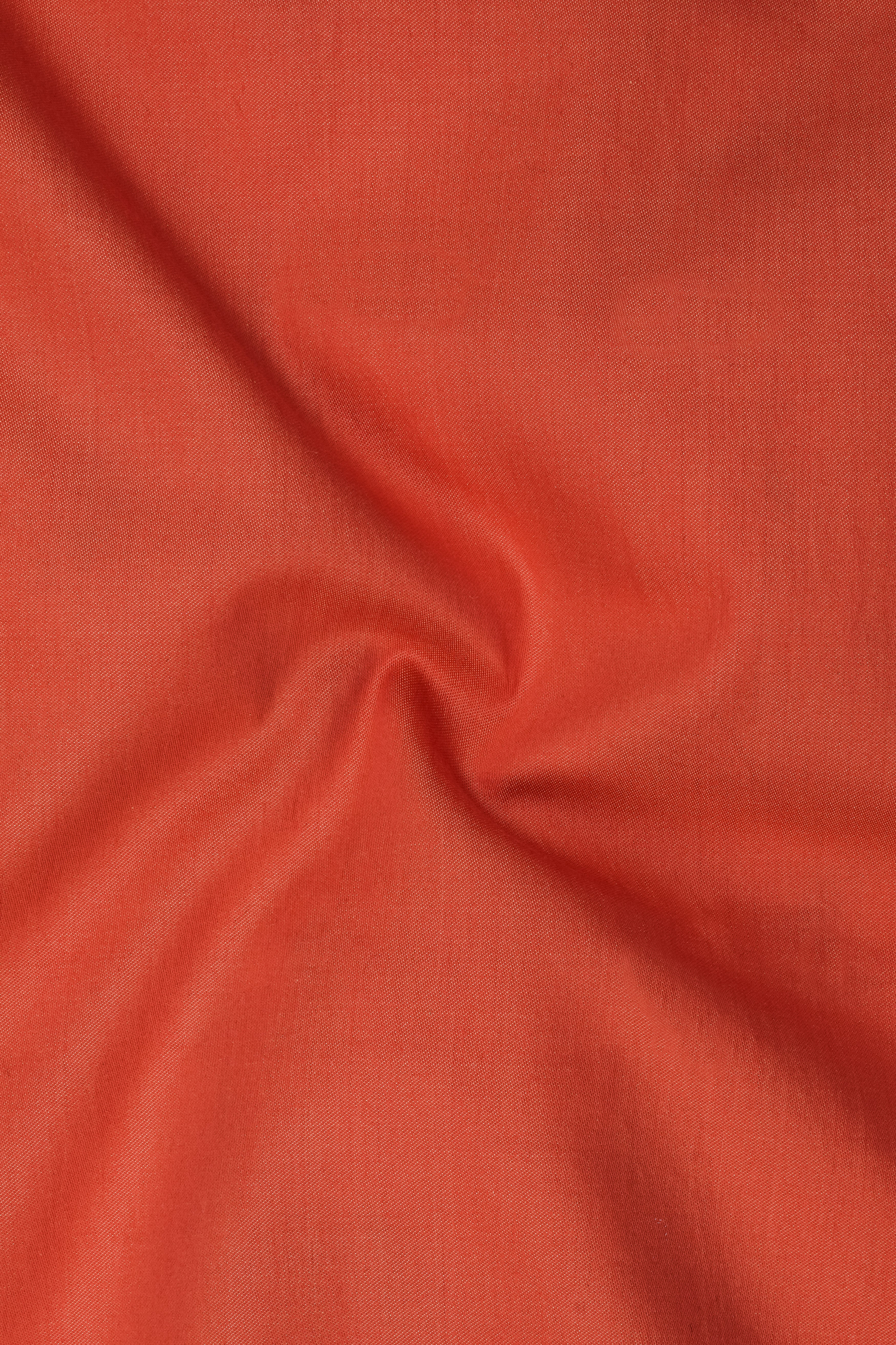 Terracotta Orange Two Tone Chambray Shirt